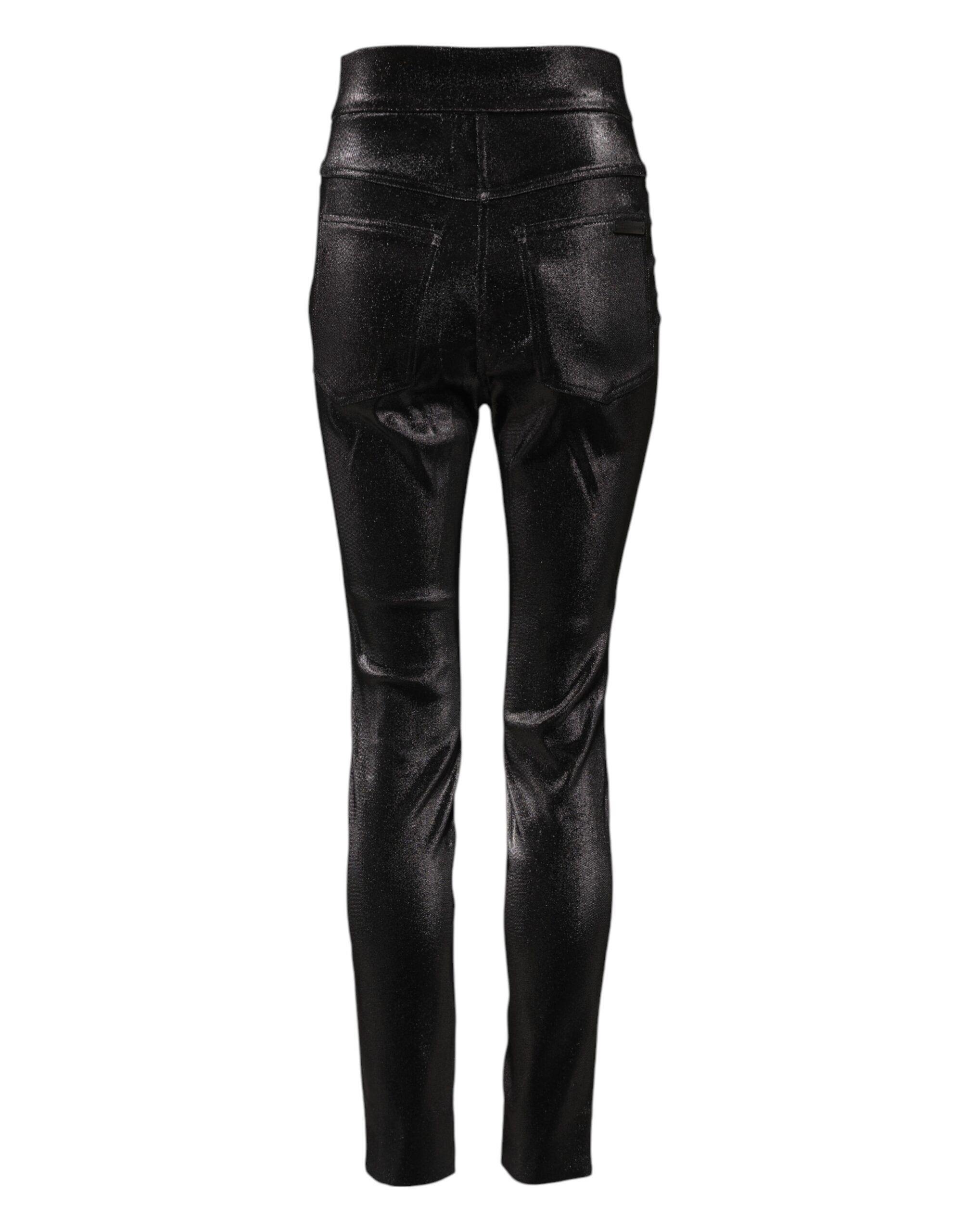 Cotton Stretch Silver Lurex Thread Women's Pants - Dolce & Gabbana - Modalova