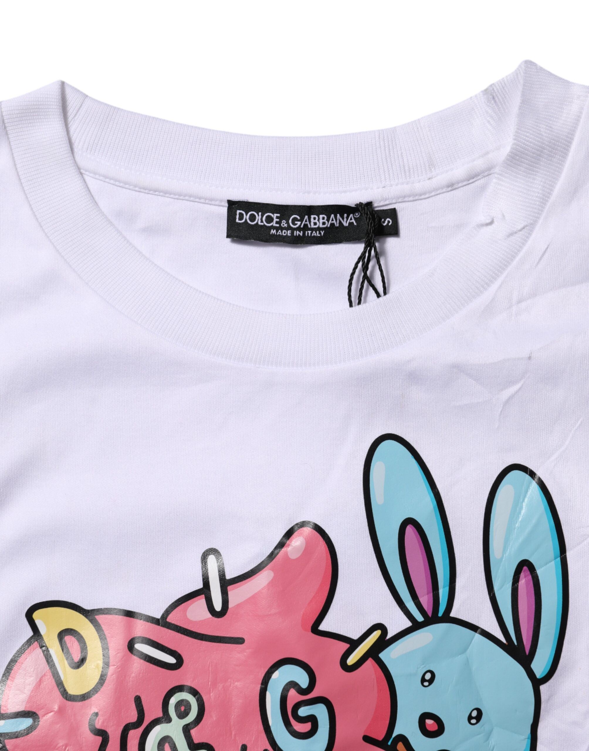 Cotton Graphic Print Crew Neck Women's T-shirt (Pre-Owned) - Dolce & Gabbana - Modalova
