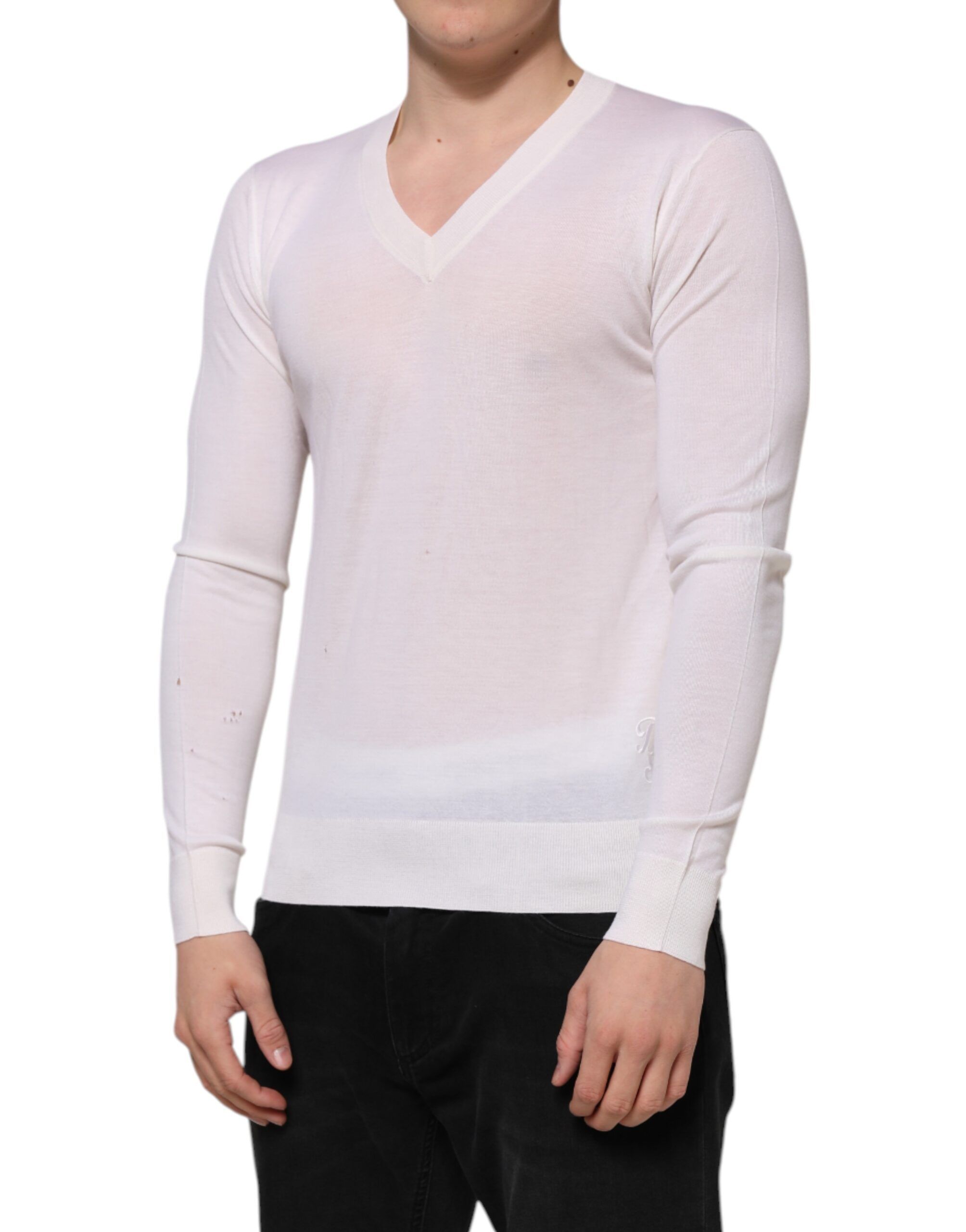 Cashmere Logo V-neck Pullover Men's Sweater (Pre-Owned) - Dolce & Gabbana - Modalova