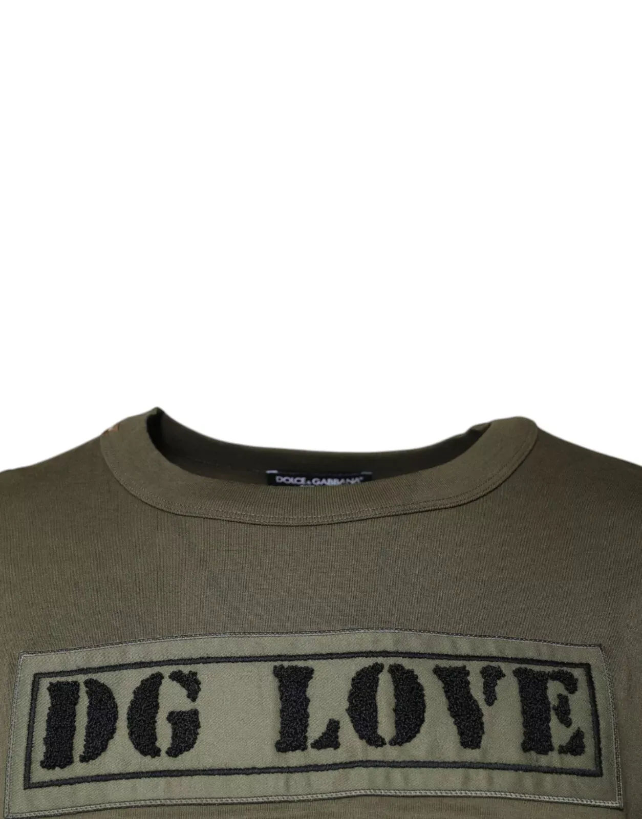 Army Green DG Love Cotton Crew Neck Men's T-shirt (Pre-Owned) - Dolce & Gabbana - Modalova