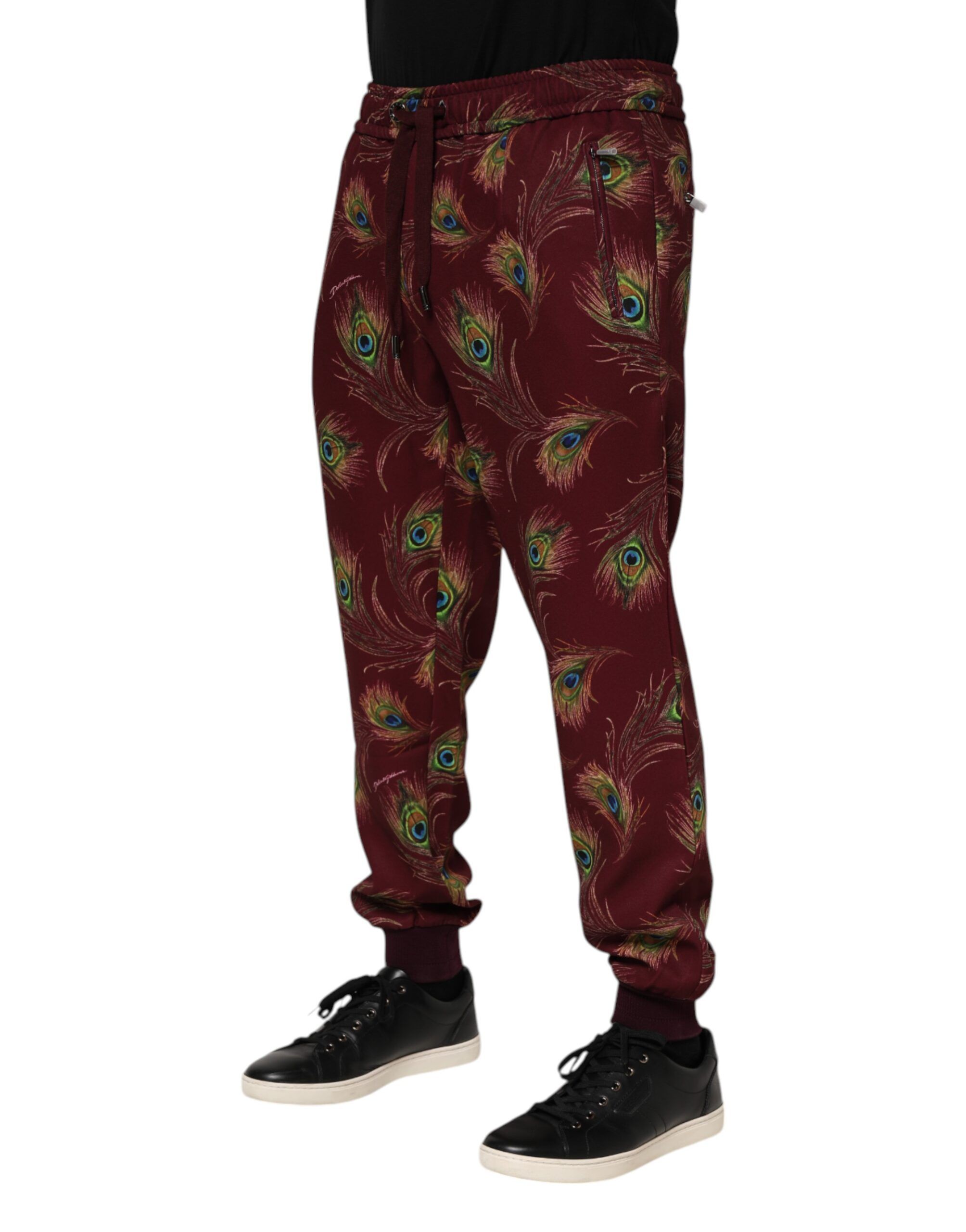 Peacock Feather Print Jogger Men's Pants - Dolce & Gabbana - Modalova