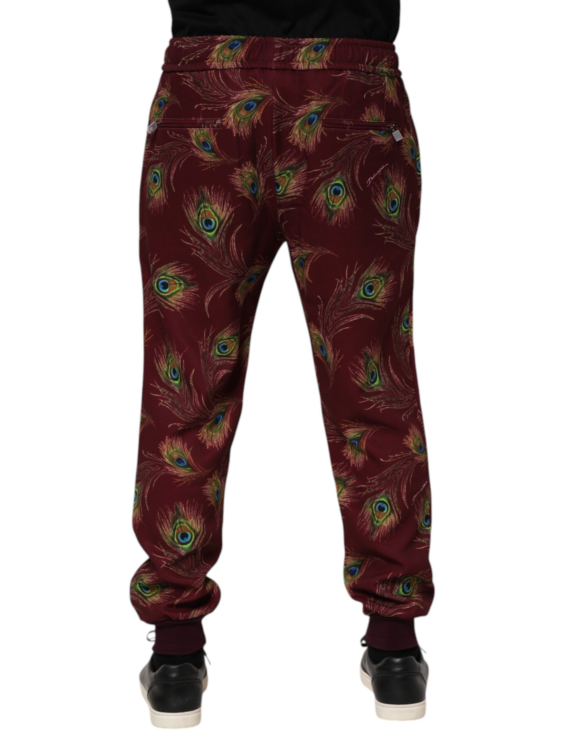 Peacock Feather Print Jogger Men's Pants - Dolce & Gabbana - Modalova