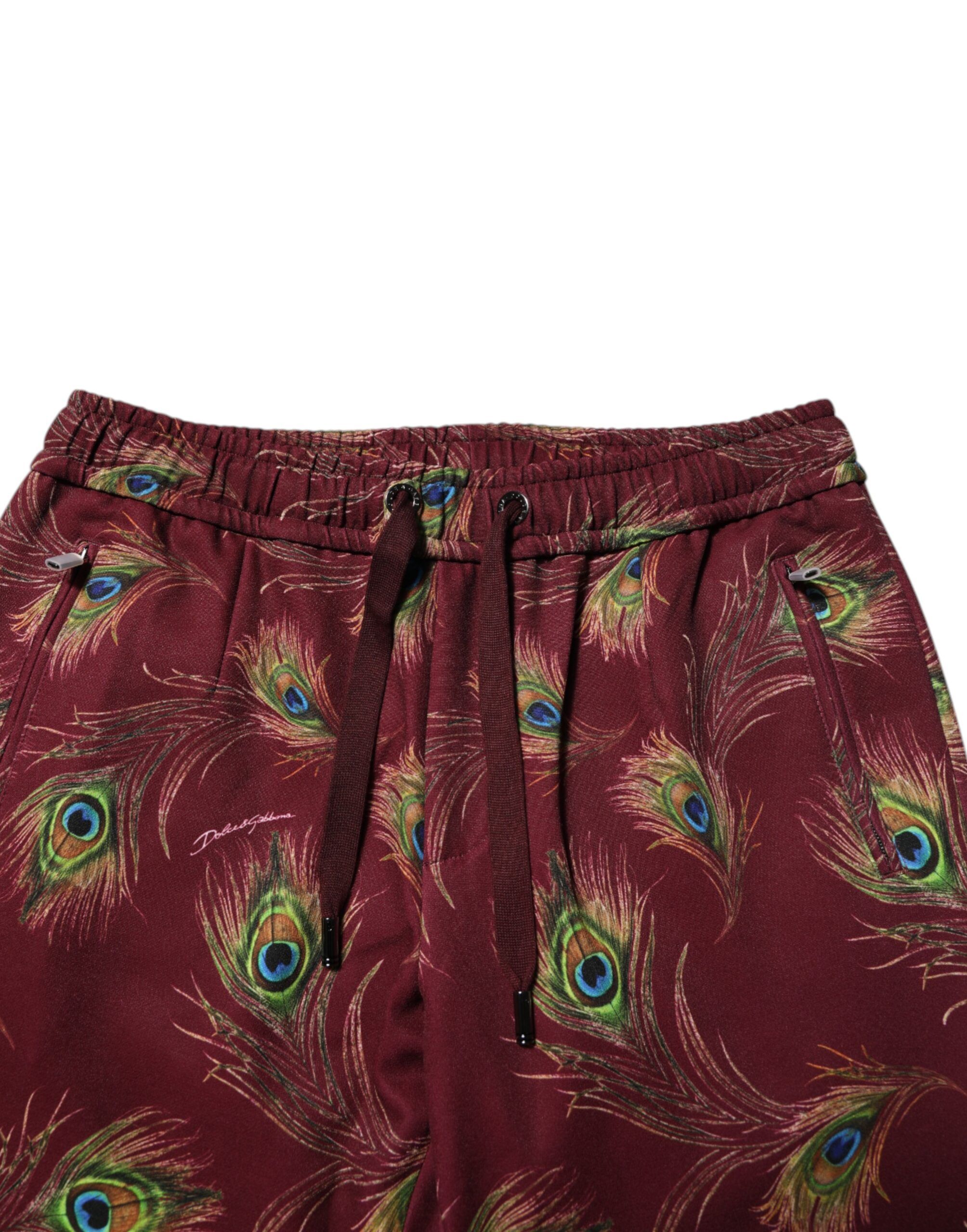 Peacock Feather Print Jogger Men's Pants - Dolce & Gabbana - Modalova
