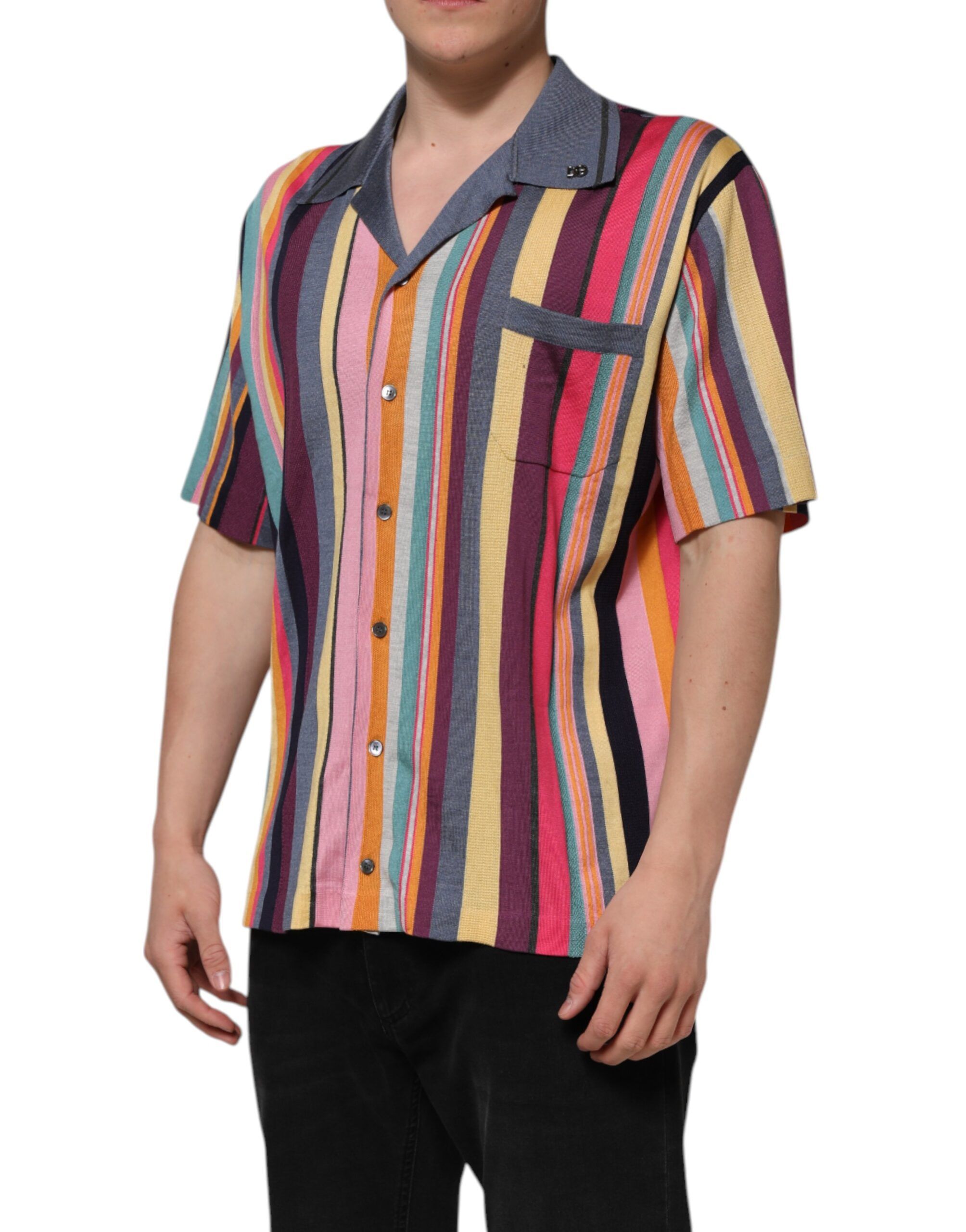 Stripes Collared Men Polo Men's T-shirt (Pre-Owned) - Dolce & Gabbana - Modalova