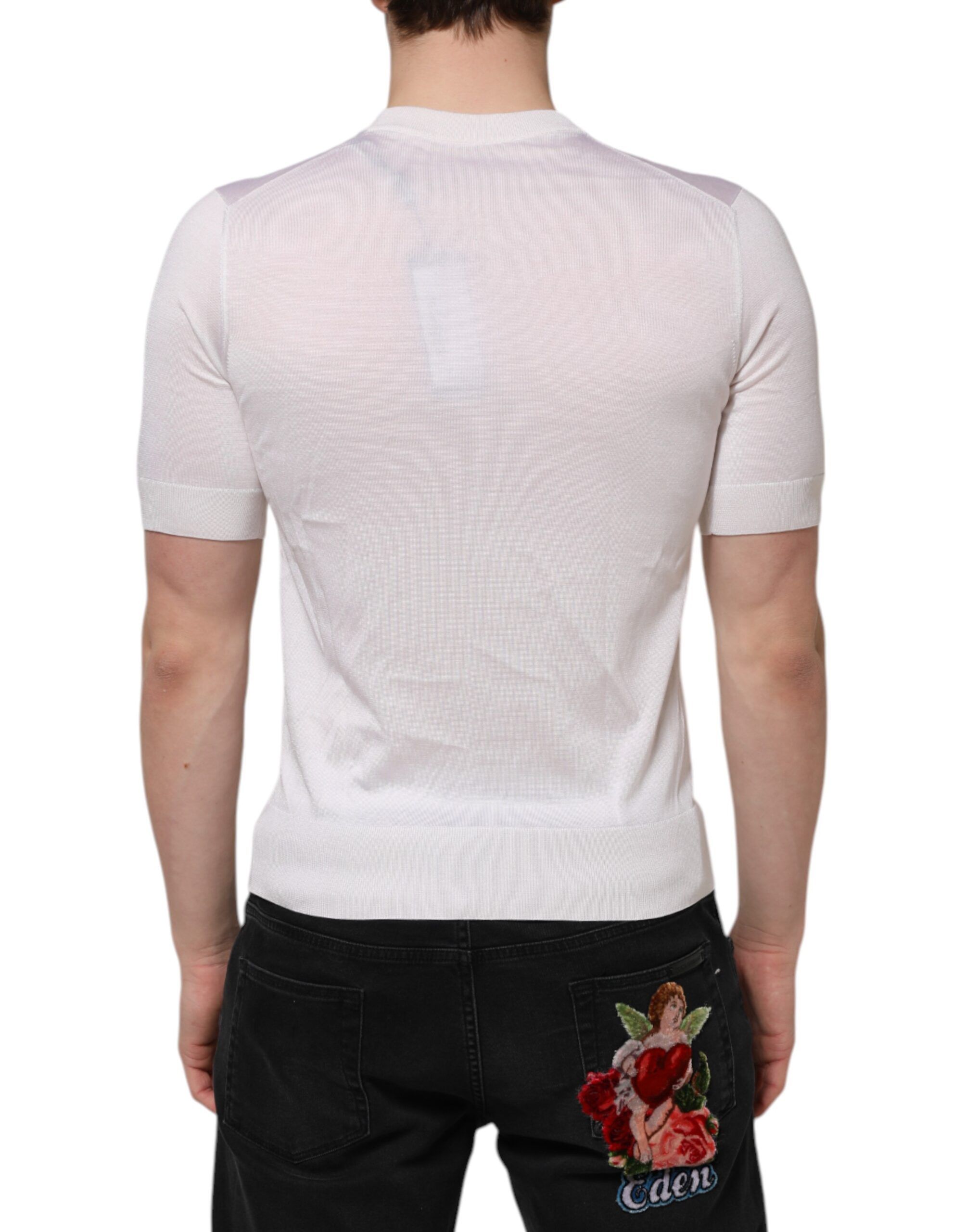 Silk Short Sleeves Men Henley Men's T-shirt (Pre-Owned) - Dolce & Gabbana - Modalova