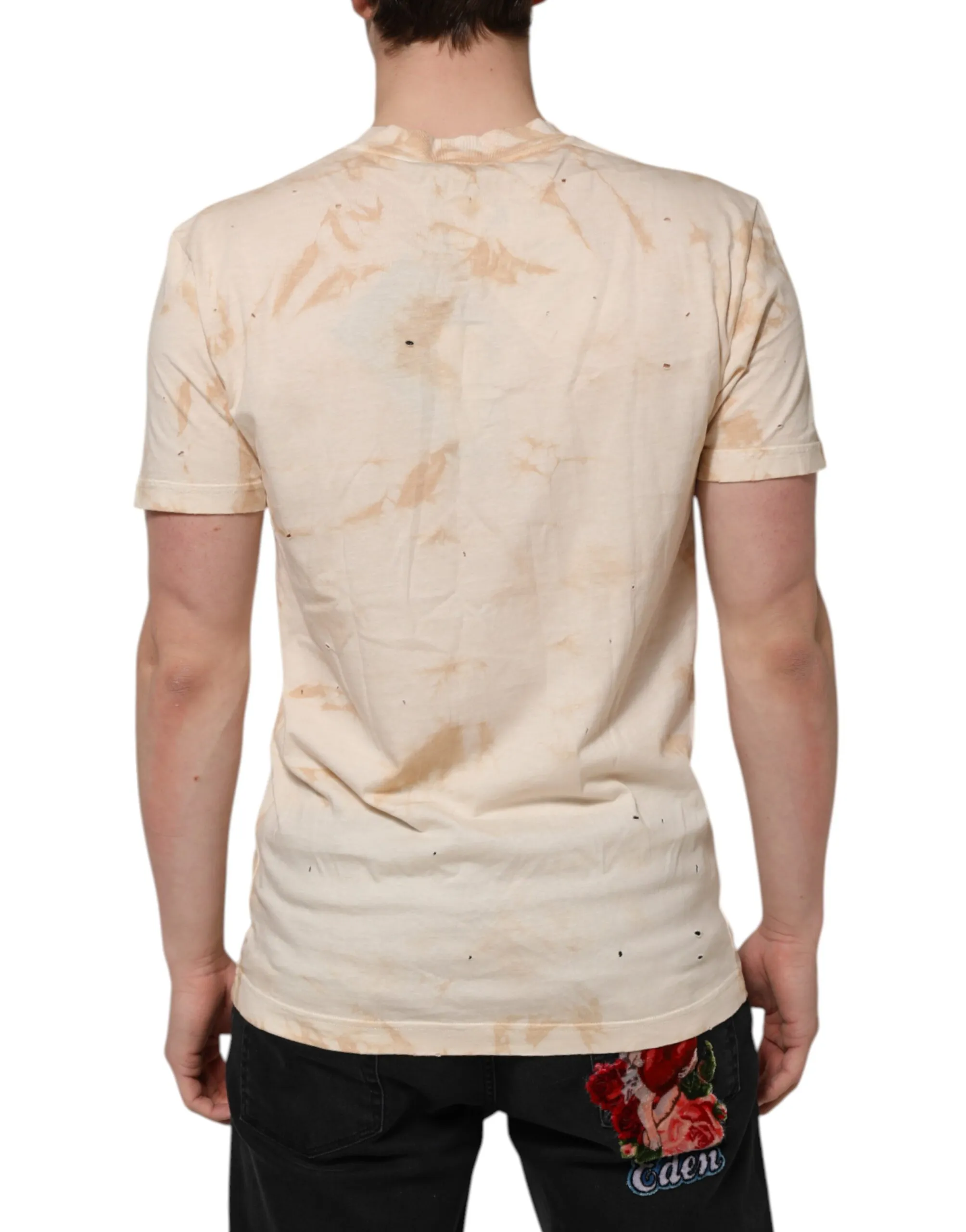 Logo Print Short Sleeve V-neck Men's T-shirt - Dolce & Gabbana - Modalova