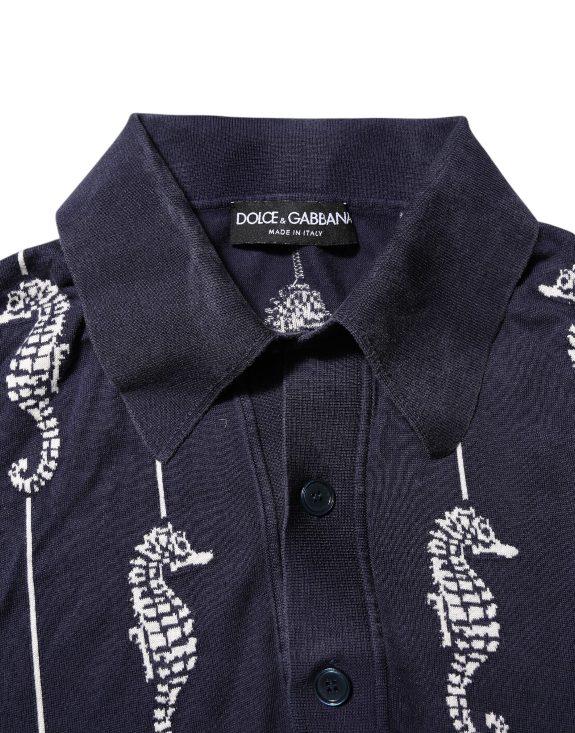 Dark Sea Horse Collared Polo Men's T-shirt (Pre-Owned) - Dolce & Gabbana - Modalova