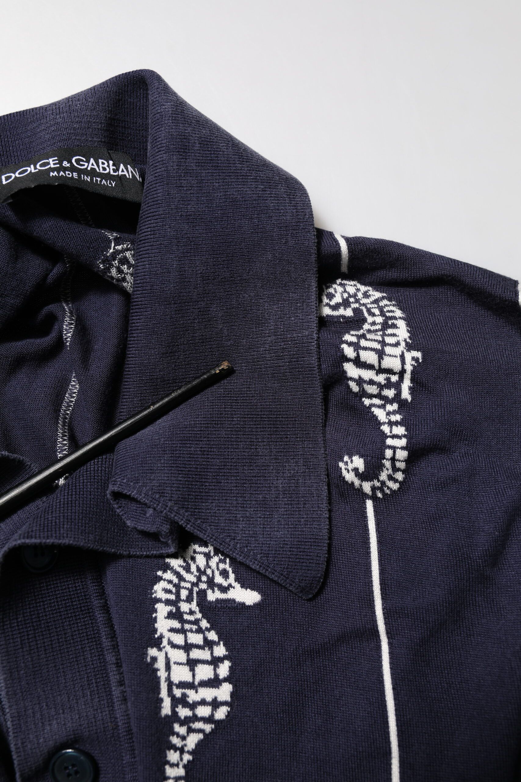 Dark Sea Horse Collared Polo Men's T-shirt (Pre-Owned) - Dolce & Gabbana - Modalova