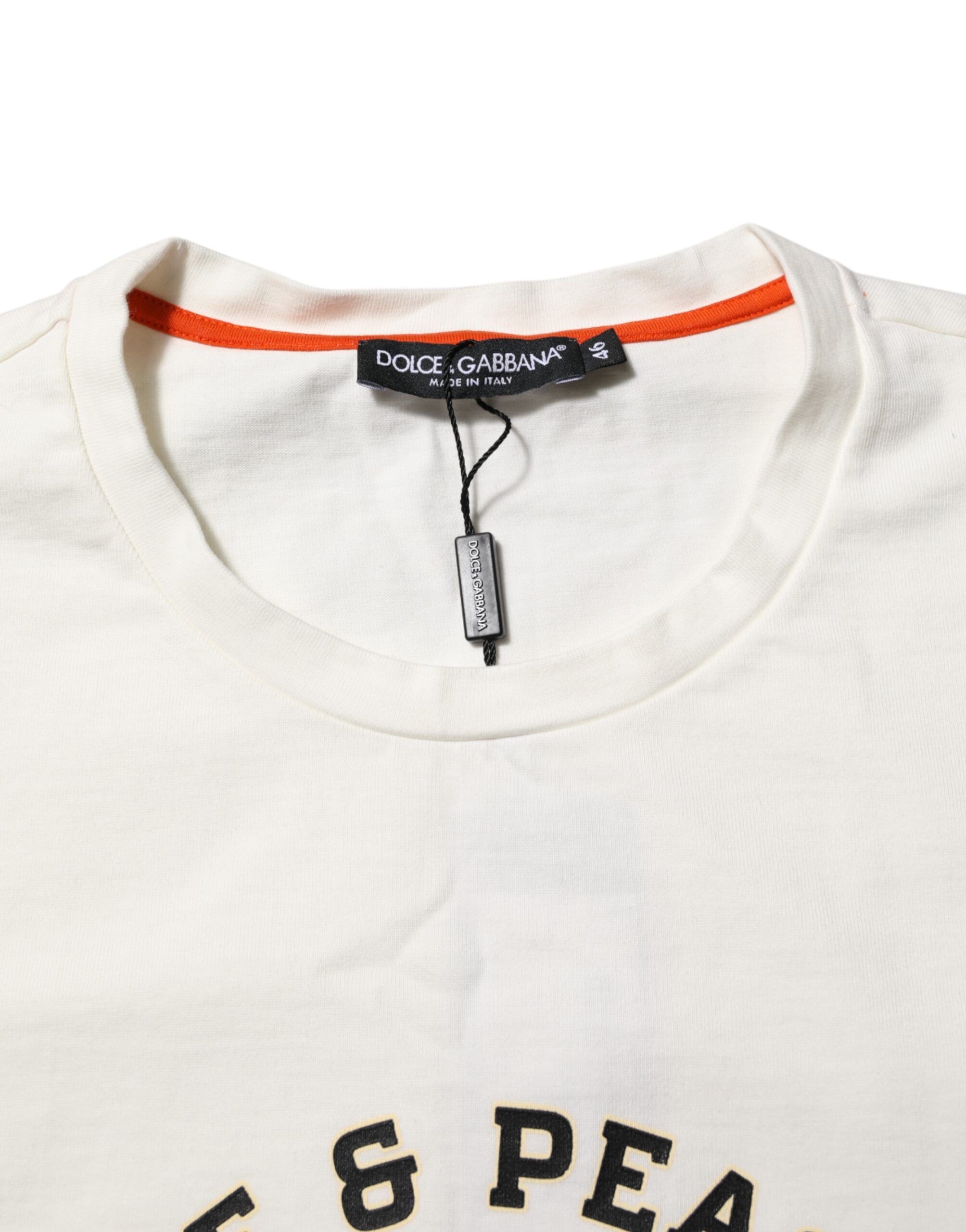 Love Peace Cotton Men Crew Neck Men's T-shirt - Dolce & Gabbana - Modalova