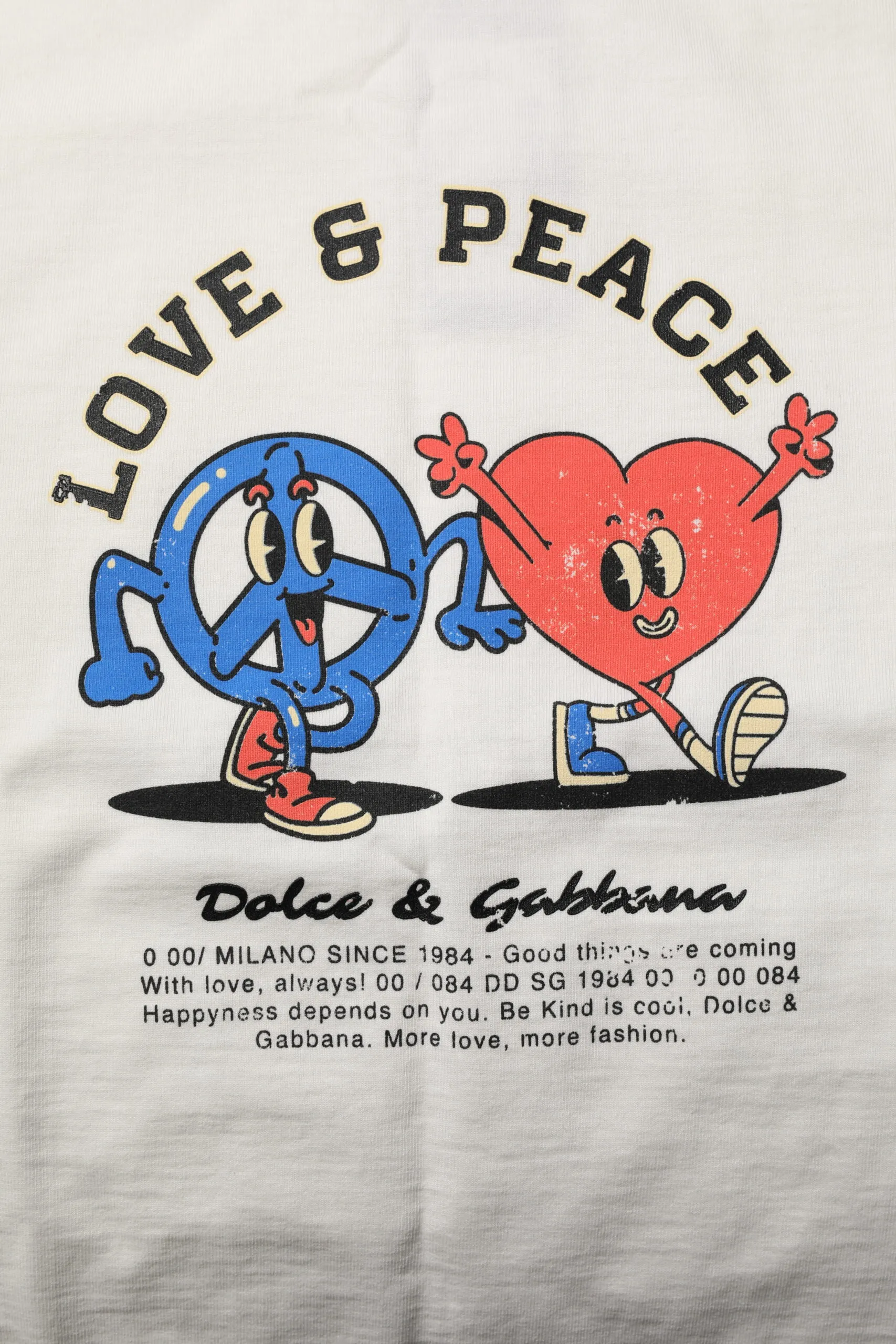 Love Peace Cotton Men Crew Neck Men's T-shirt - Dolce & Gabbana - Modalova