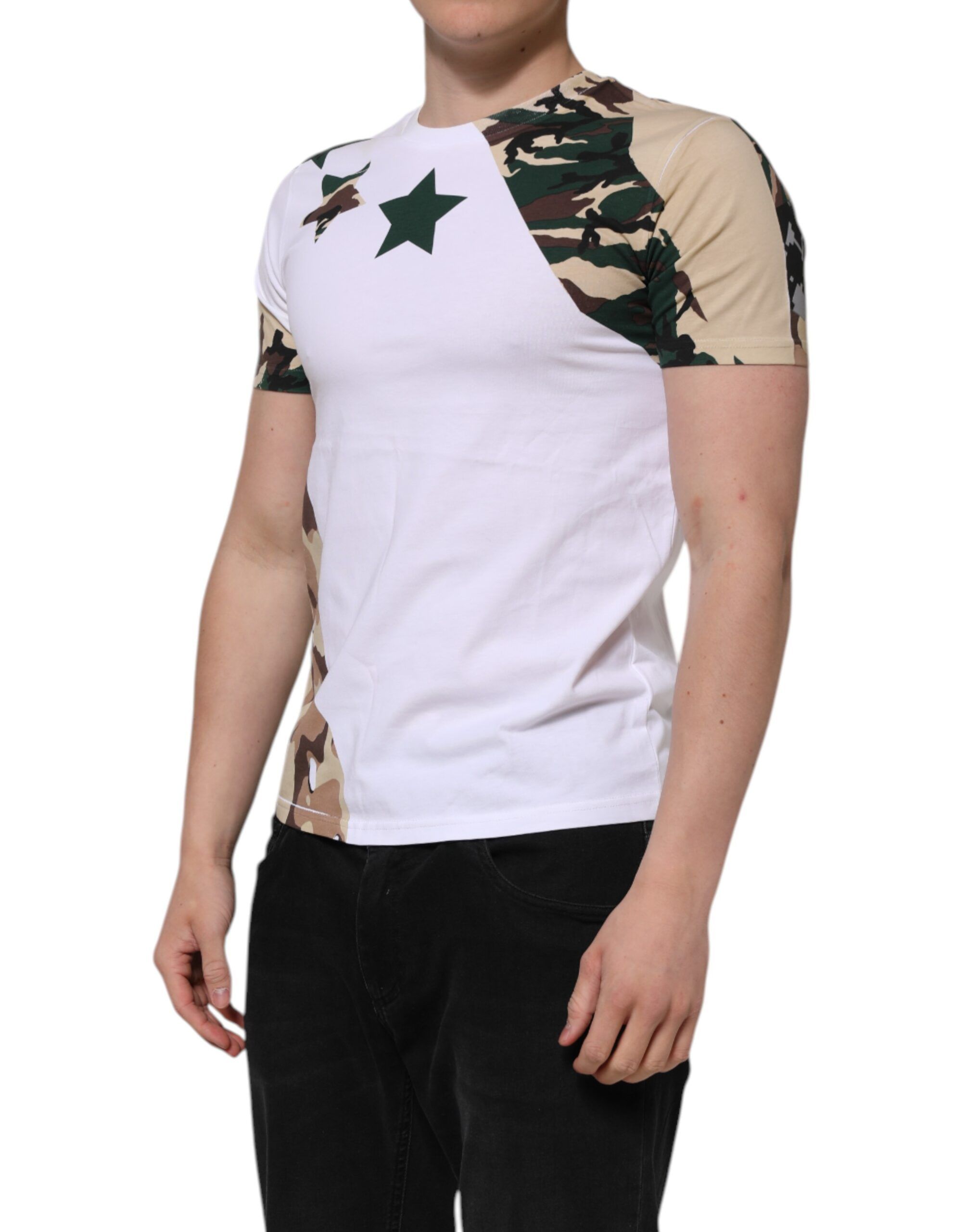 Camouflage Cotton Men Crew Neck Men's T-shirt (Pre-Owned) - Dolce & Gabbana - Modalova