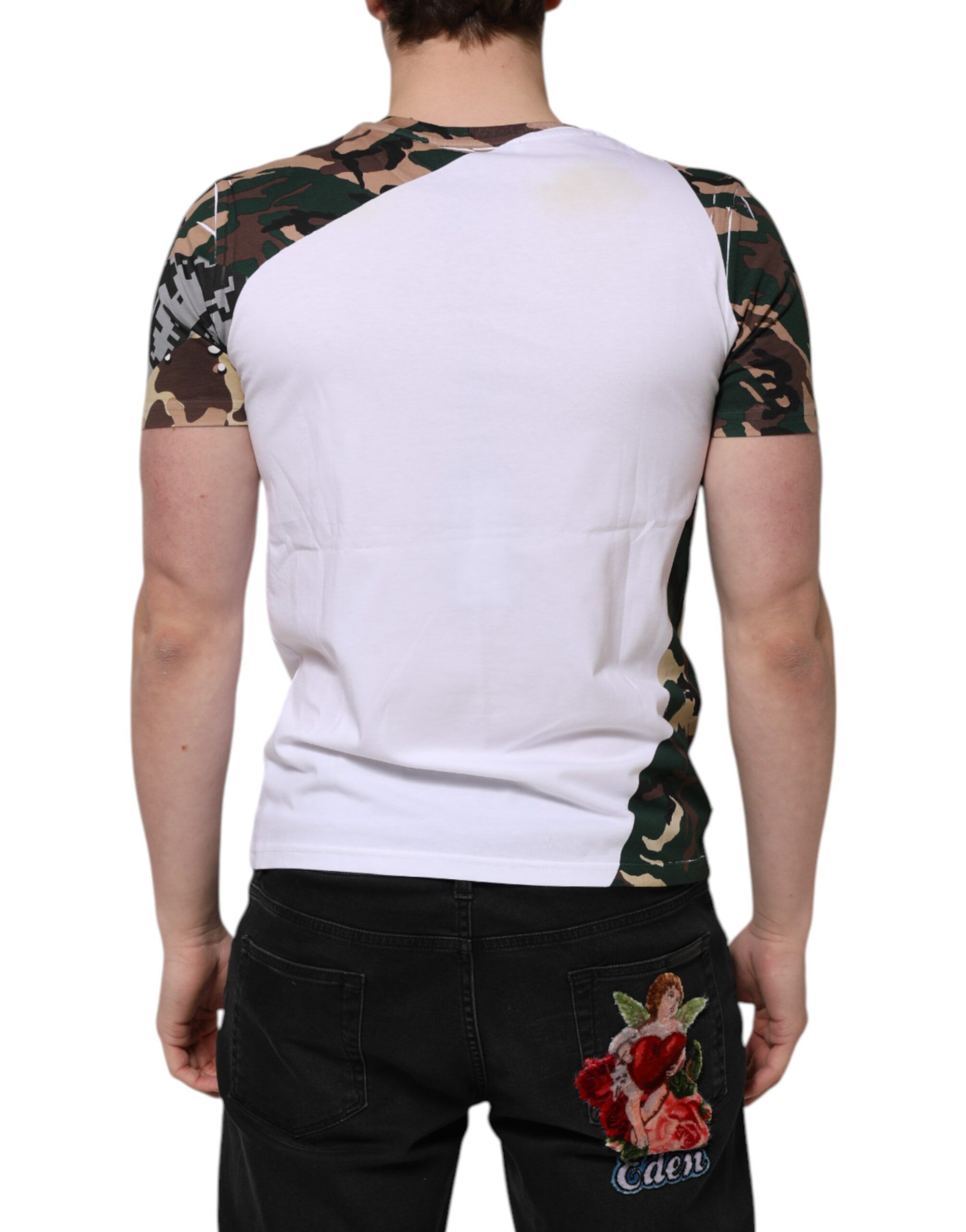 Camouflage Cotton Men Crew Neck Men's T-shirt (Pre-Owned) - Dolce & Gabbana - Modalova