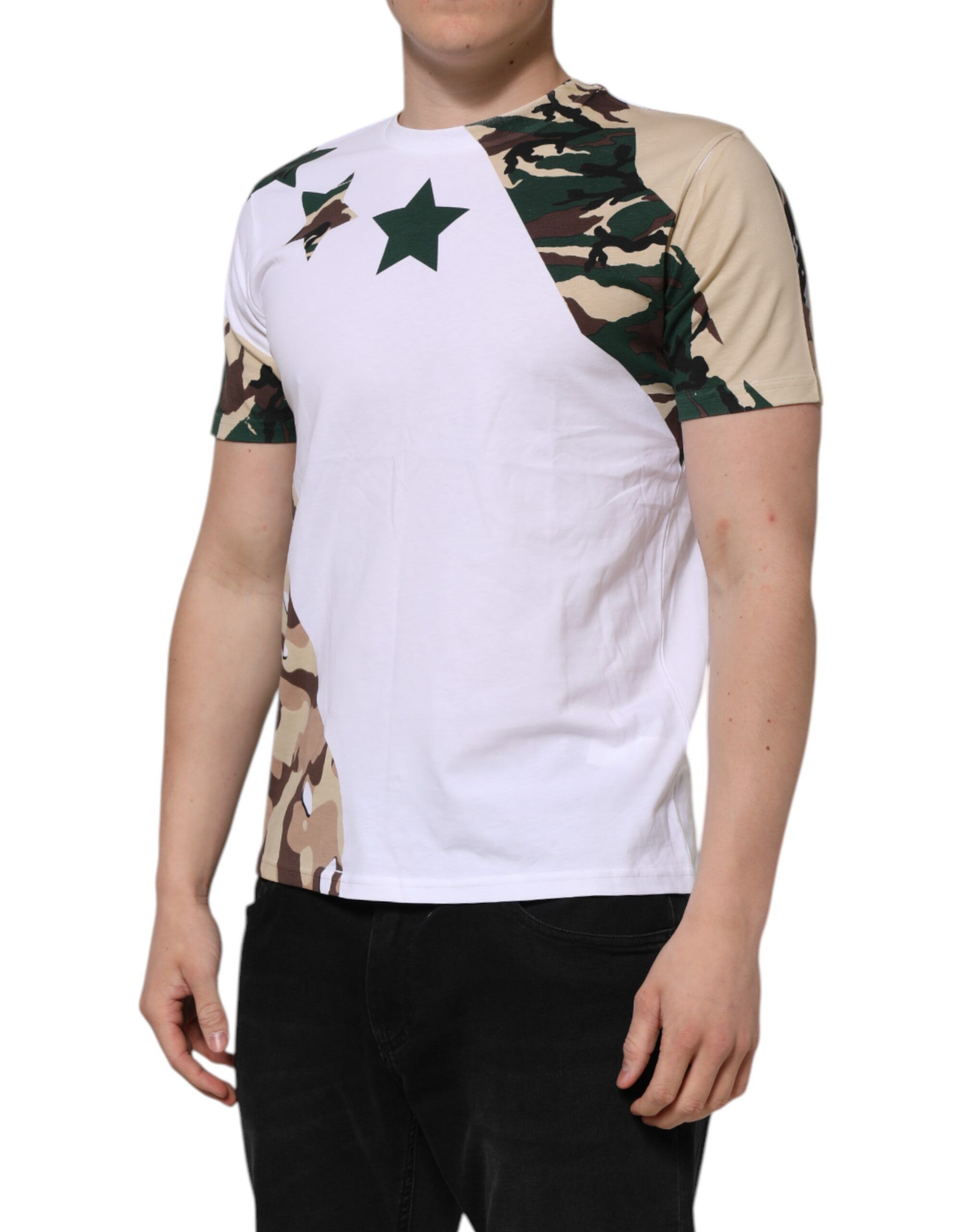 Camouflage Cotton Men Crew Neck Men's T-shirt (Pre-Owned) - Dolce & Gabbana - Modalova