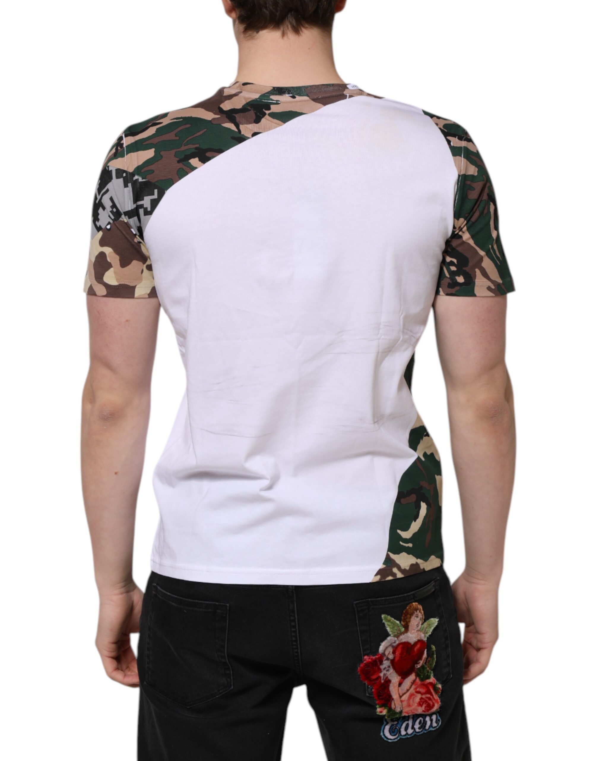 Camouflage Cotton Men Crew Neck Men's T-shirt (Pre-Owned) - Dolce & Gabbana - Modalova