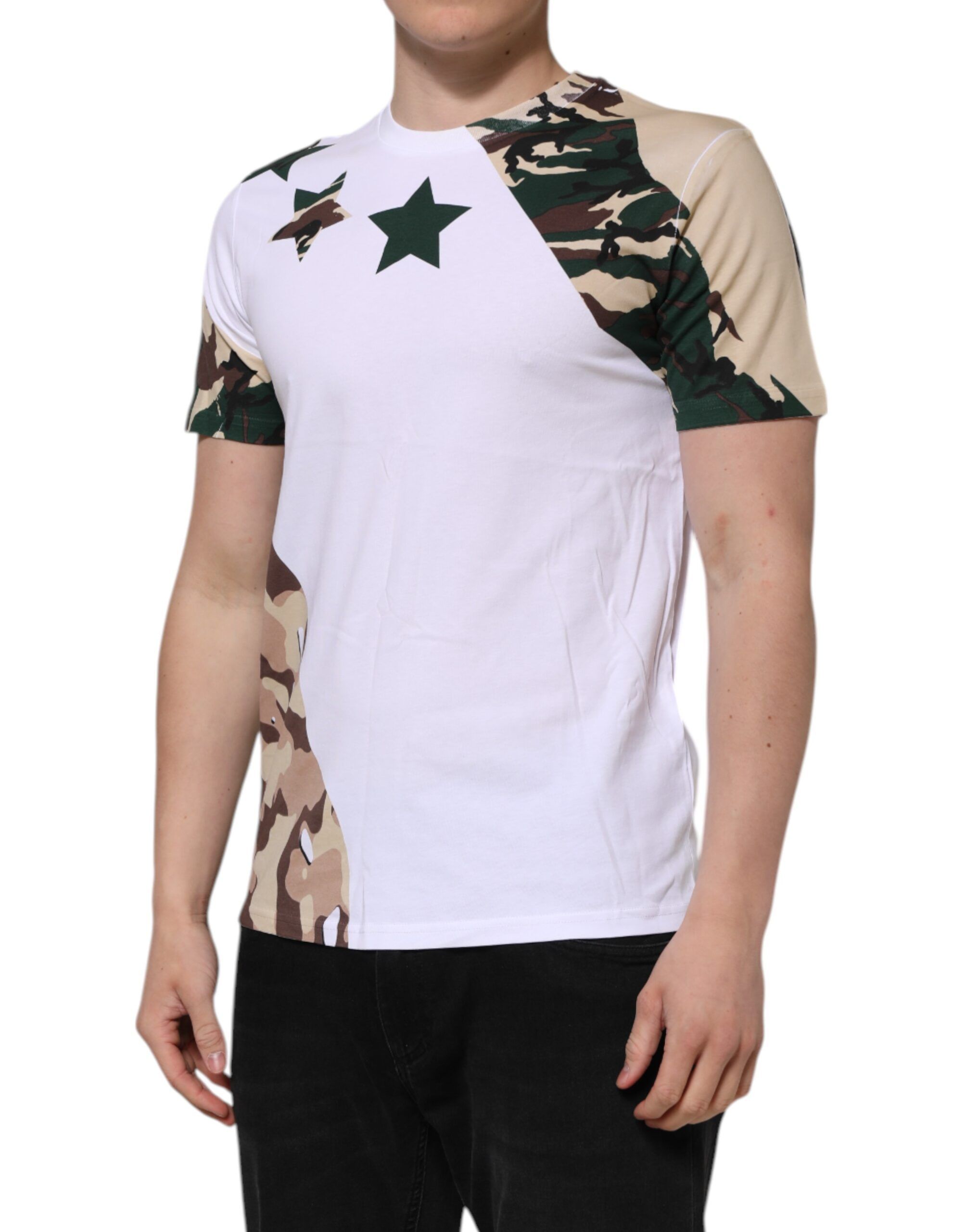 Camouflage Cotton Men Crew Neck Men's T-shirt (Pre-Owned) - Dolce & Gabbana - Modalova