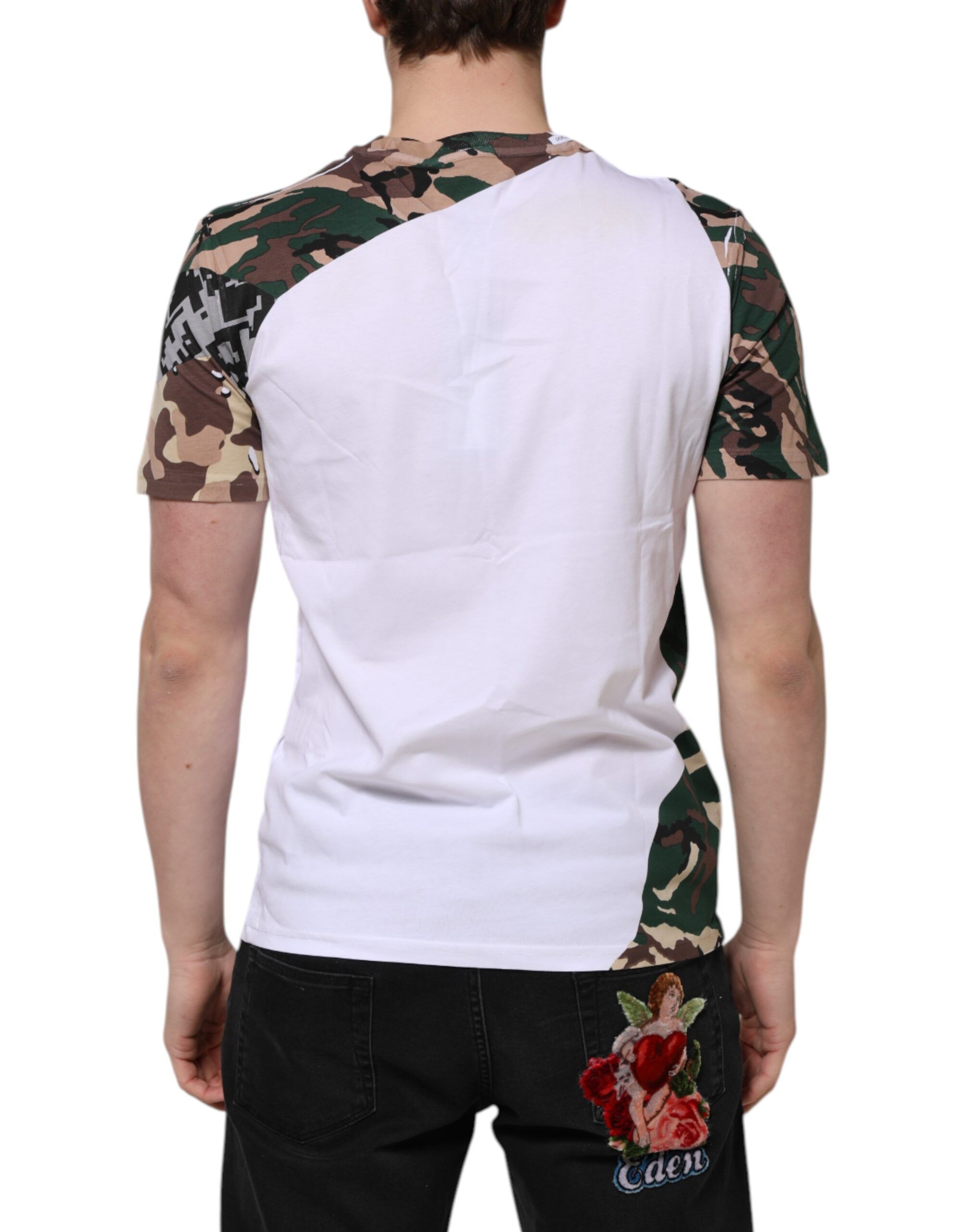 Camouflage Cotton Men Crew Neck Men's T-shirt (Pre-Owned) - Dolce & Gabbana - Modalova