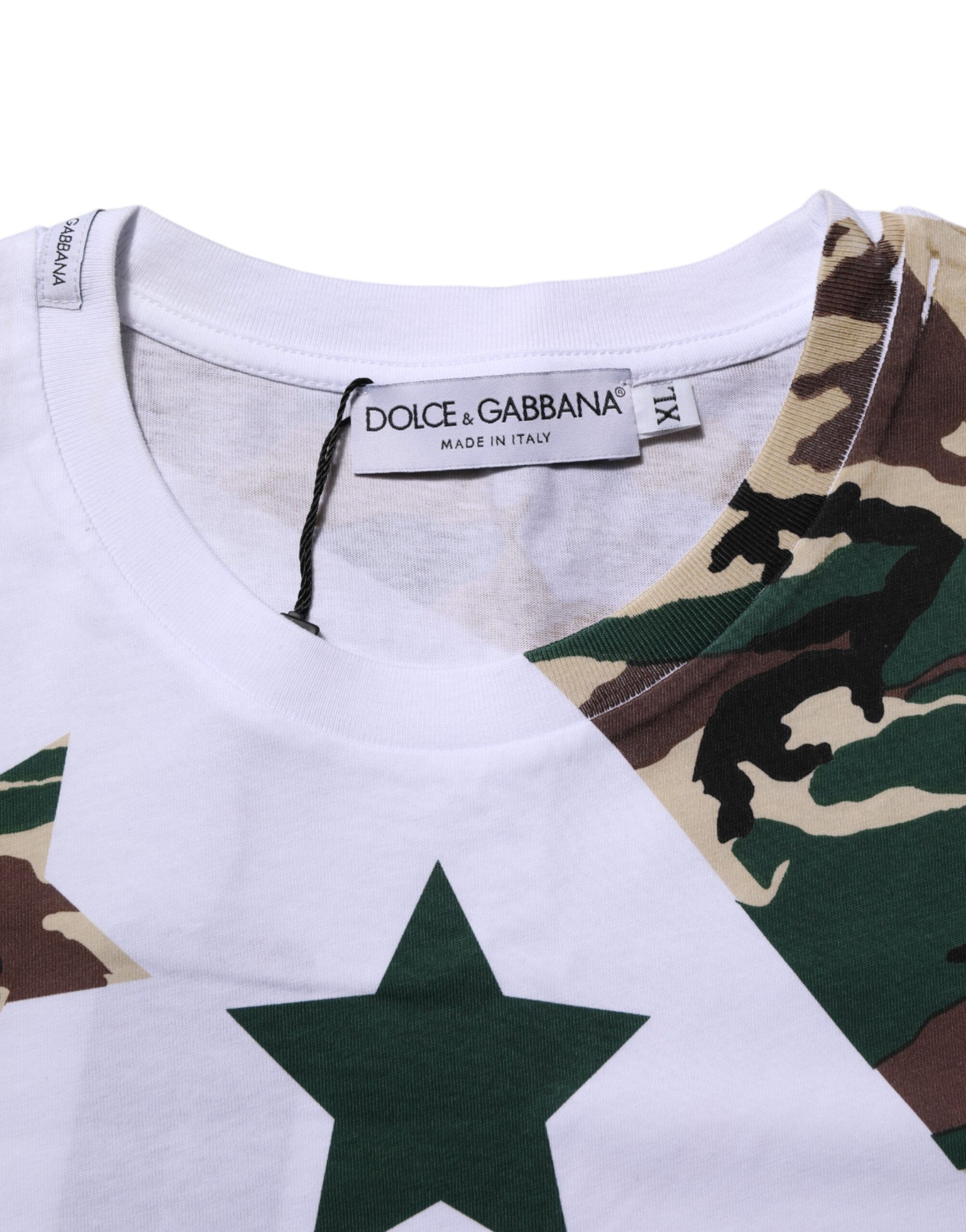 Camouflage Cotton Men Crew Neck Men's T-shirt - Dolce & Gabbana - Modalova