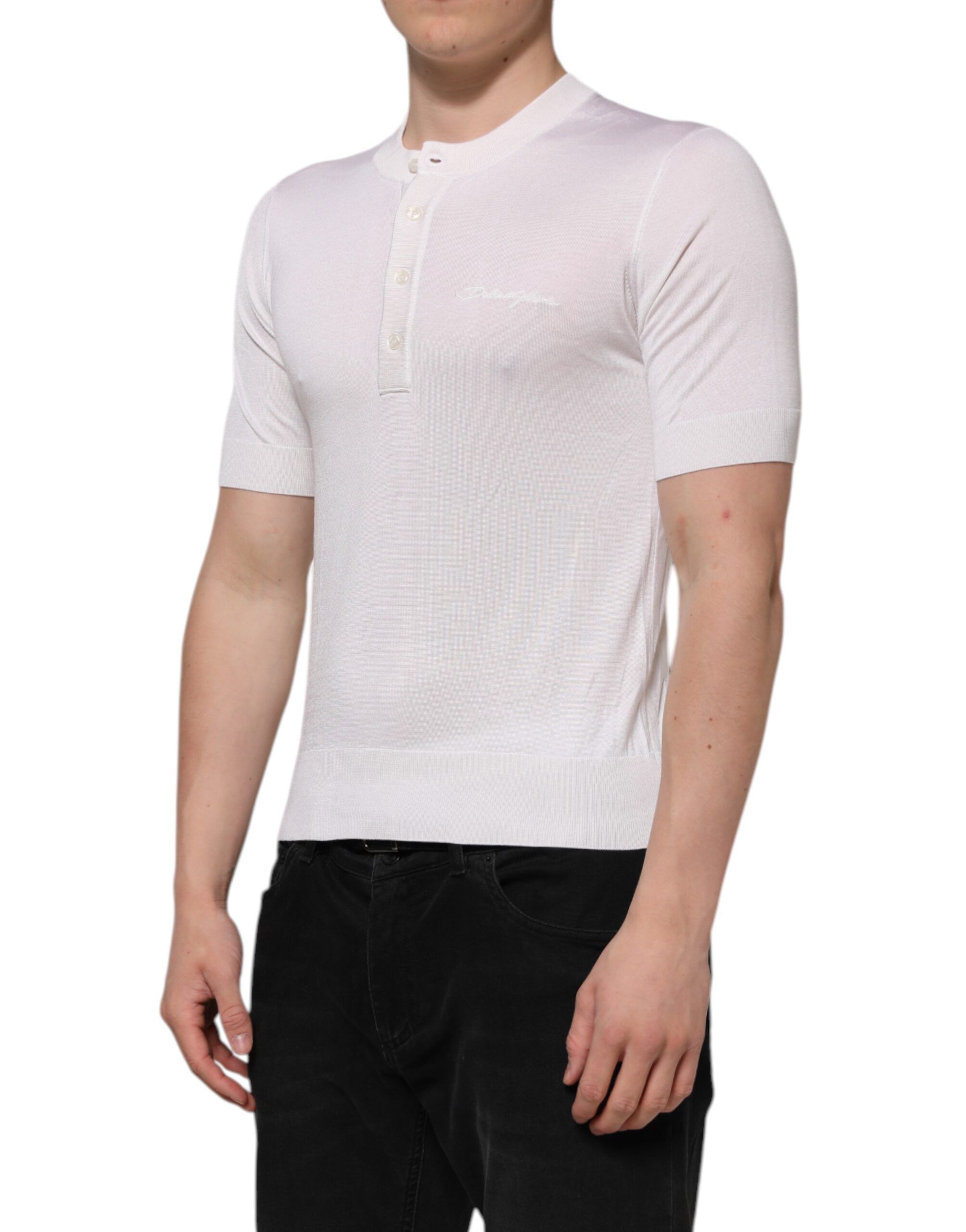 Silk Short Sleeves Men Henley Men's T-shirt (Pre-Owned) - Dolce & Gabbana - Modalova