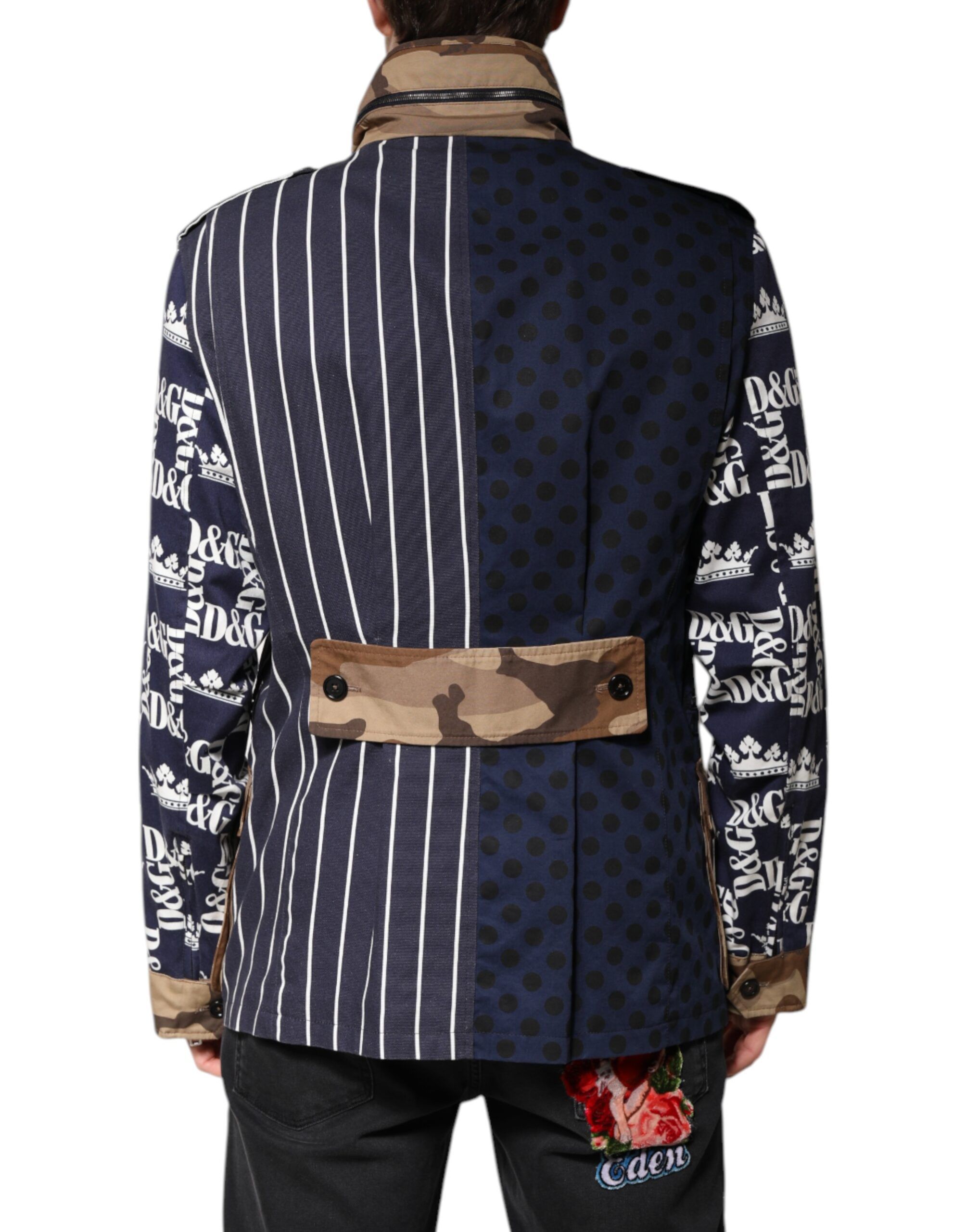Cotton Logo Patchwork Coat Men's Jacket - Dolce & Gabbana - Modalova