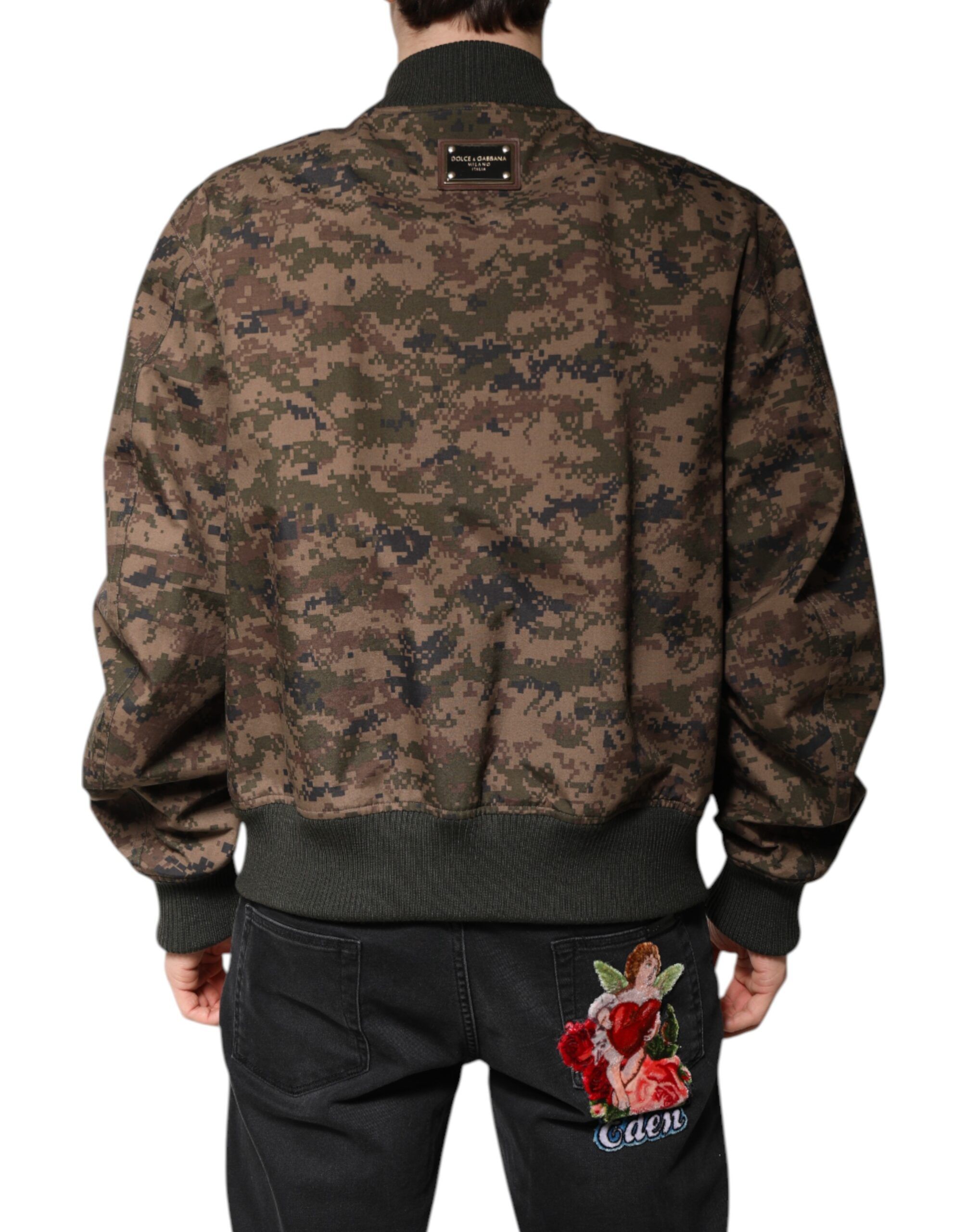 Camouflage Bomber Full Zip Men's Jacket - Dolce & Gabbana - Modalova