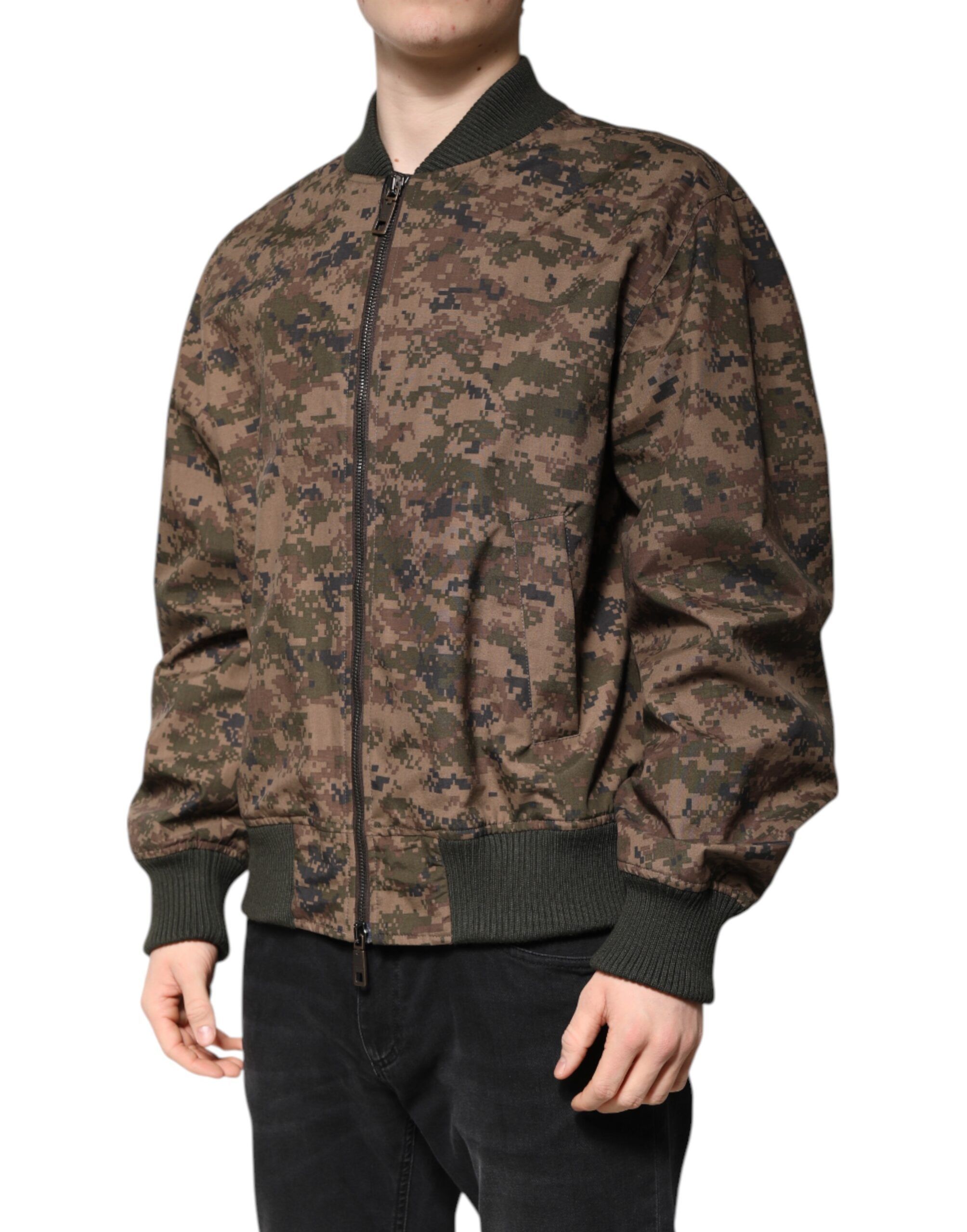 Camouflage Bomber Full Zip Men's Jacket - Dolce & Gabbana - Modalova