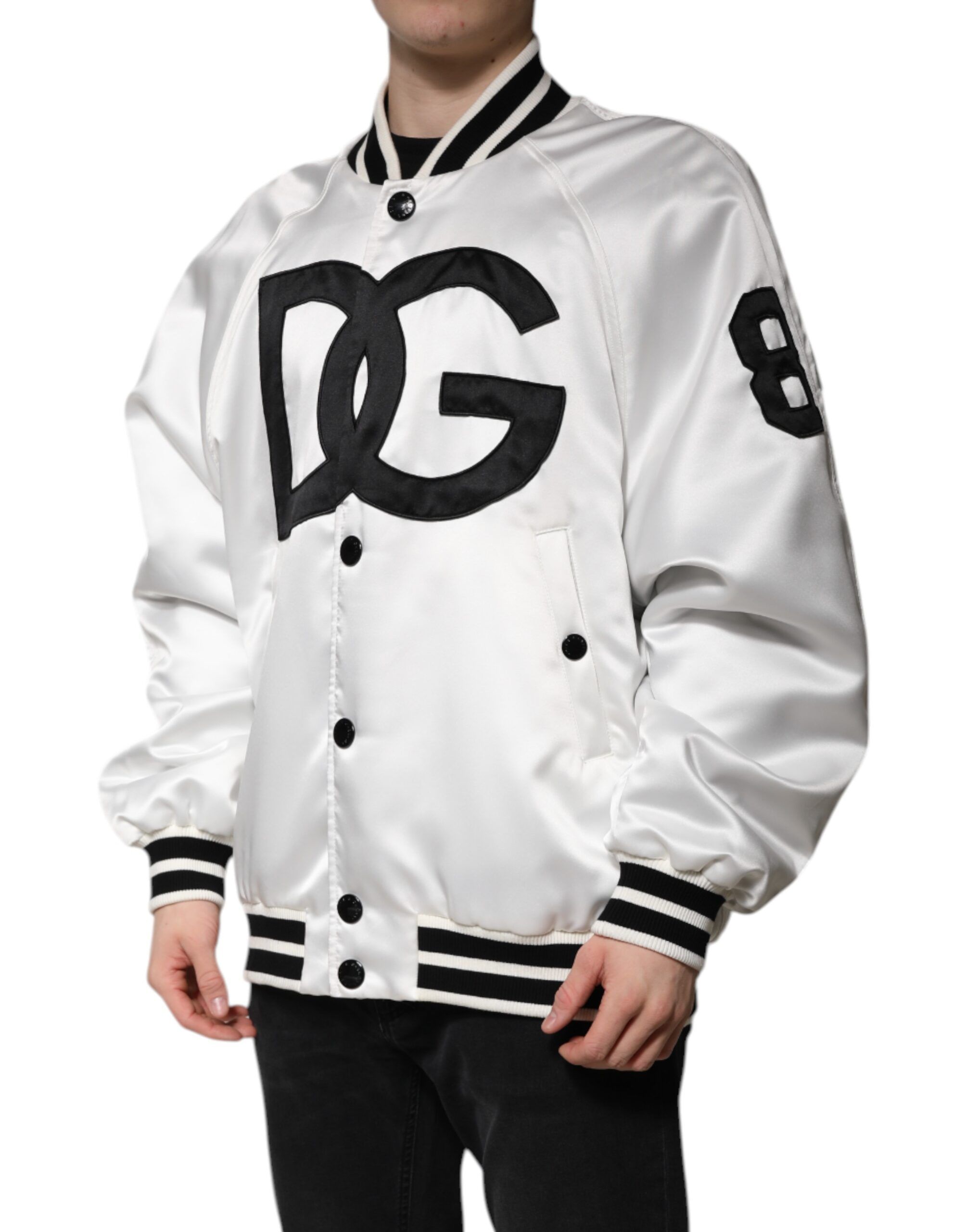 DG Logo Polyester Jersey Bomber Men's Jacket - Dolce & Gabbana - Modalova