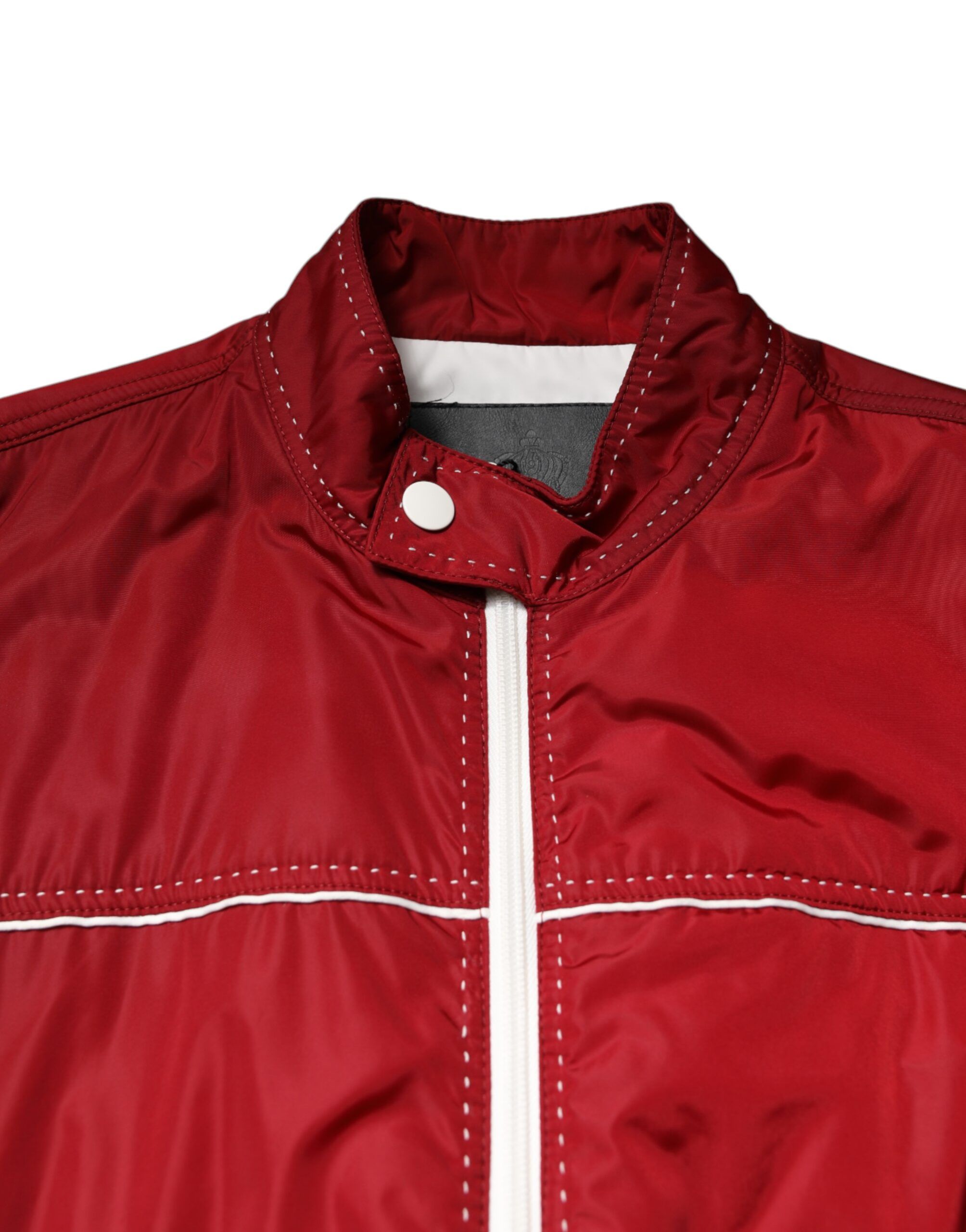 White Nylon Full Zip Men Bomber Men's Jacket - Dolce & Gabbana - Modalova