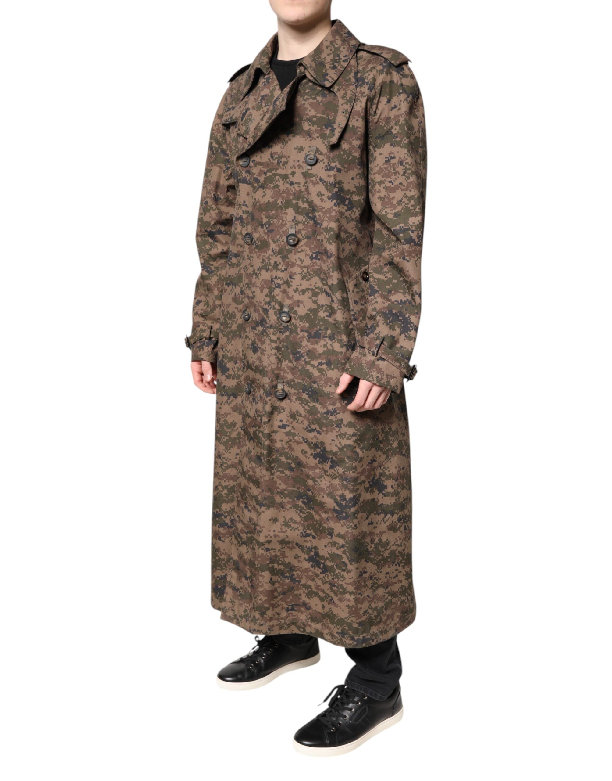 Camouflage Double Breasted Coat Men's Jacket - Dolce & Gabbana - Modalova