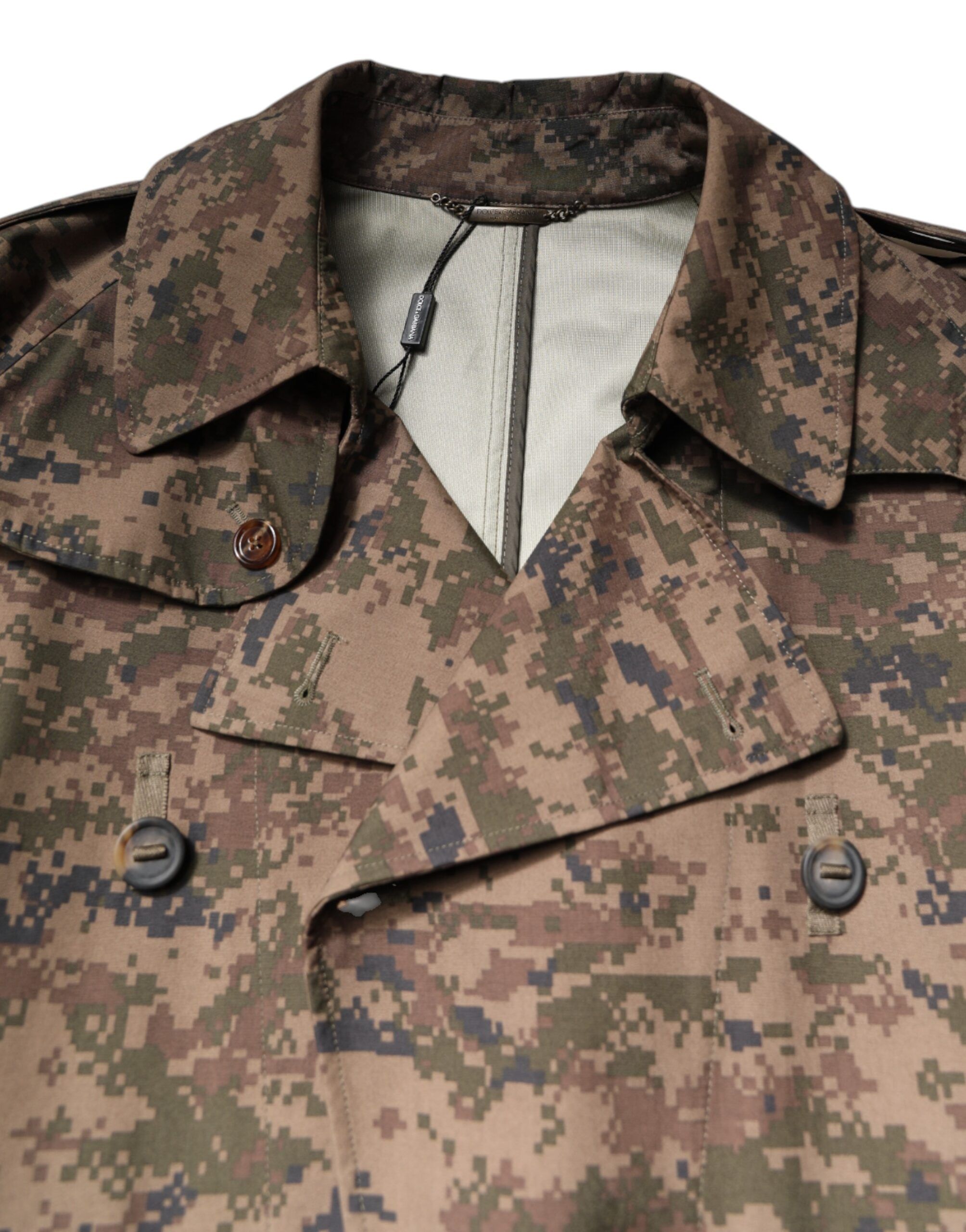 Camouflage Double Breasted Coat Men's Jacket - Dolce & Gabbana - Modalova