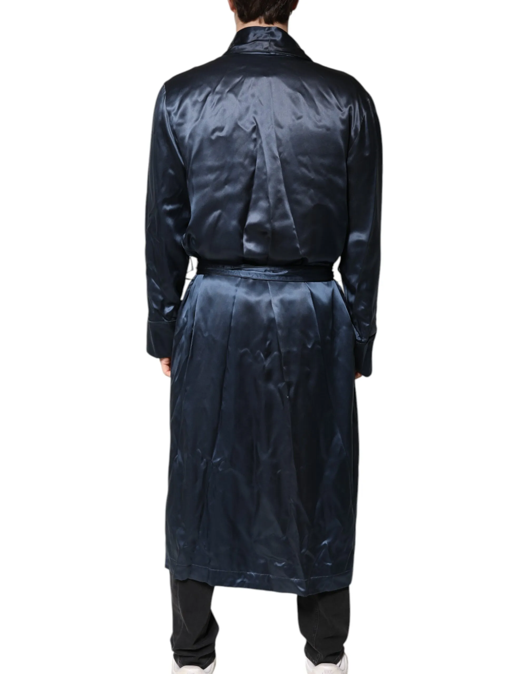 Solid Silk Men Wrap Robe Coat Men's Jacket (Pre-Owned) - Dolce & Gabbana - Modalova
