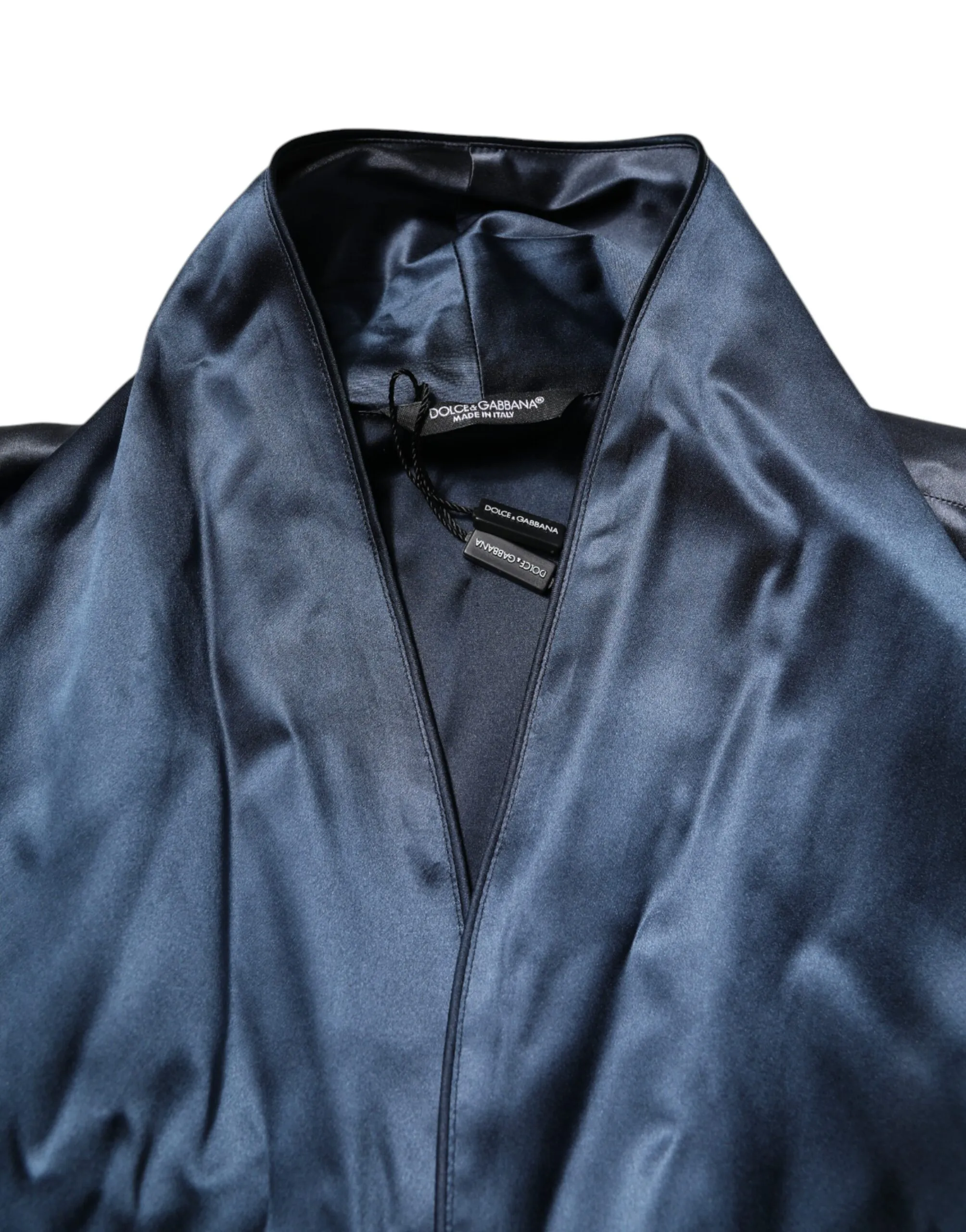 Solid Silk Men Wrap Robe Coat Men's Jacket (Pre-Owned) - Dolce & Gabbana - Modalova