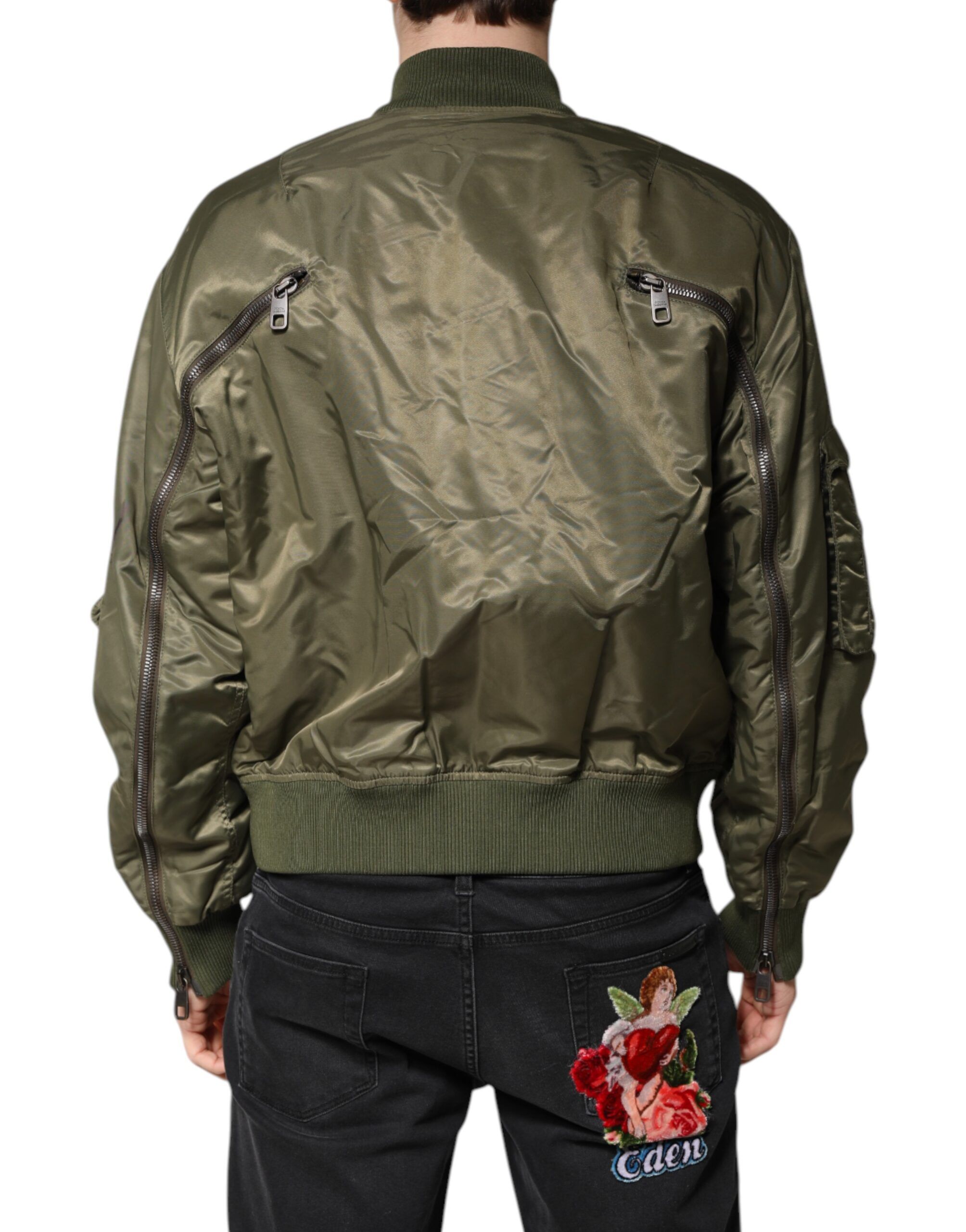 Nylon Full Zip Men Bomber Men's Jacket (Pre-Owned) - Dolce & Gabbana - Modalova