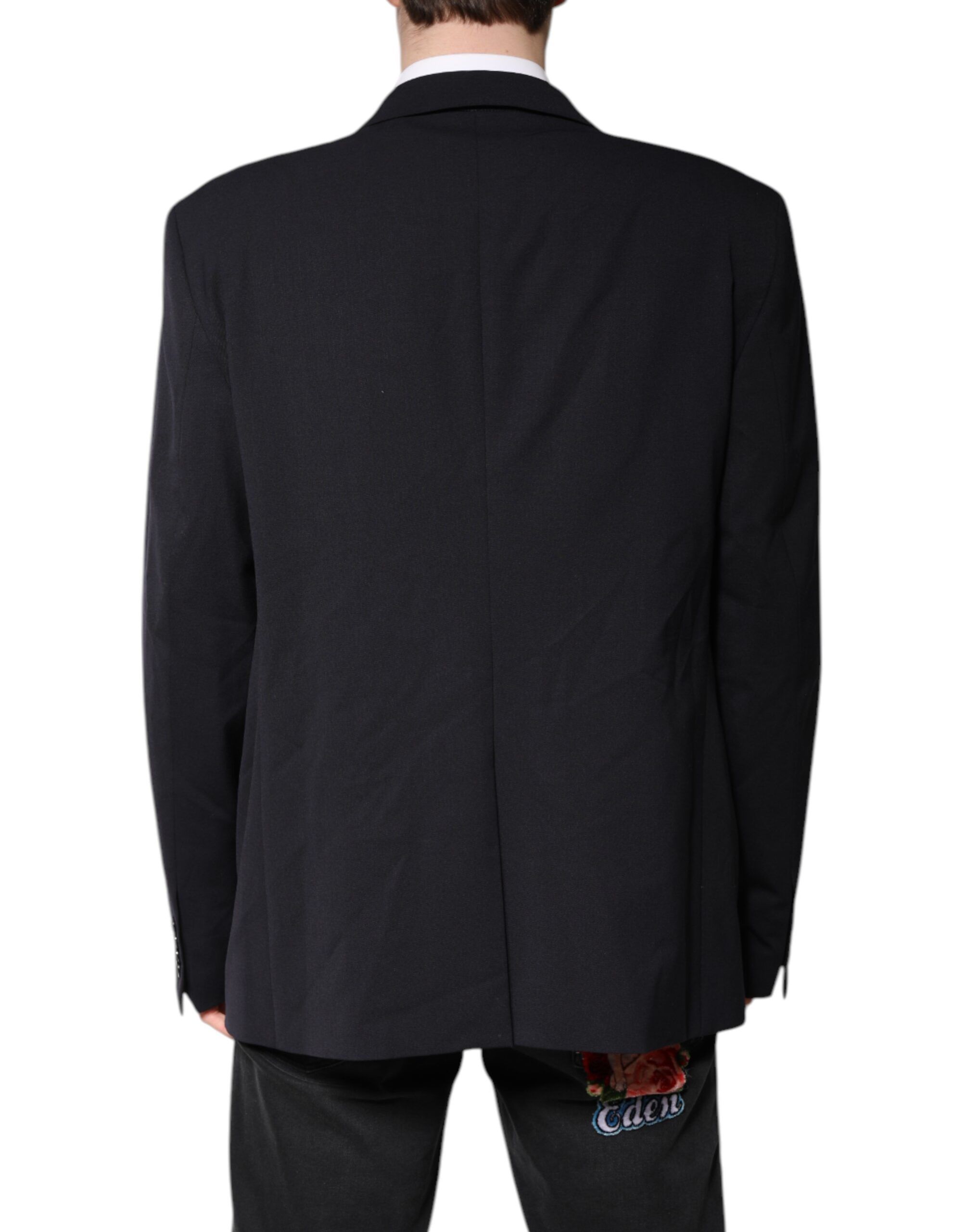 Dark Wool Single Breasted Coat Men's Blazer - Dolce & Gabbana - Modalova