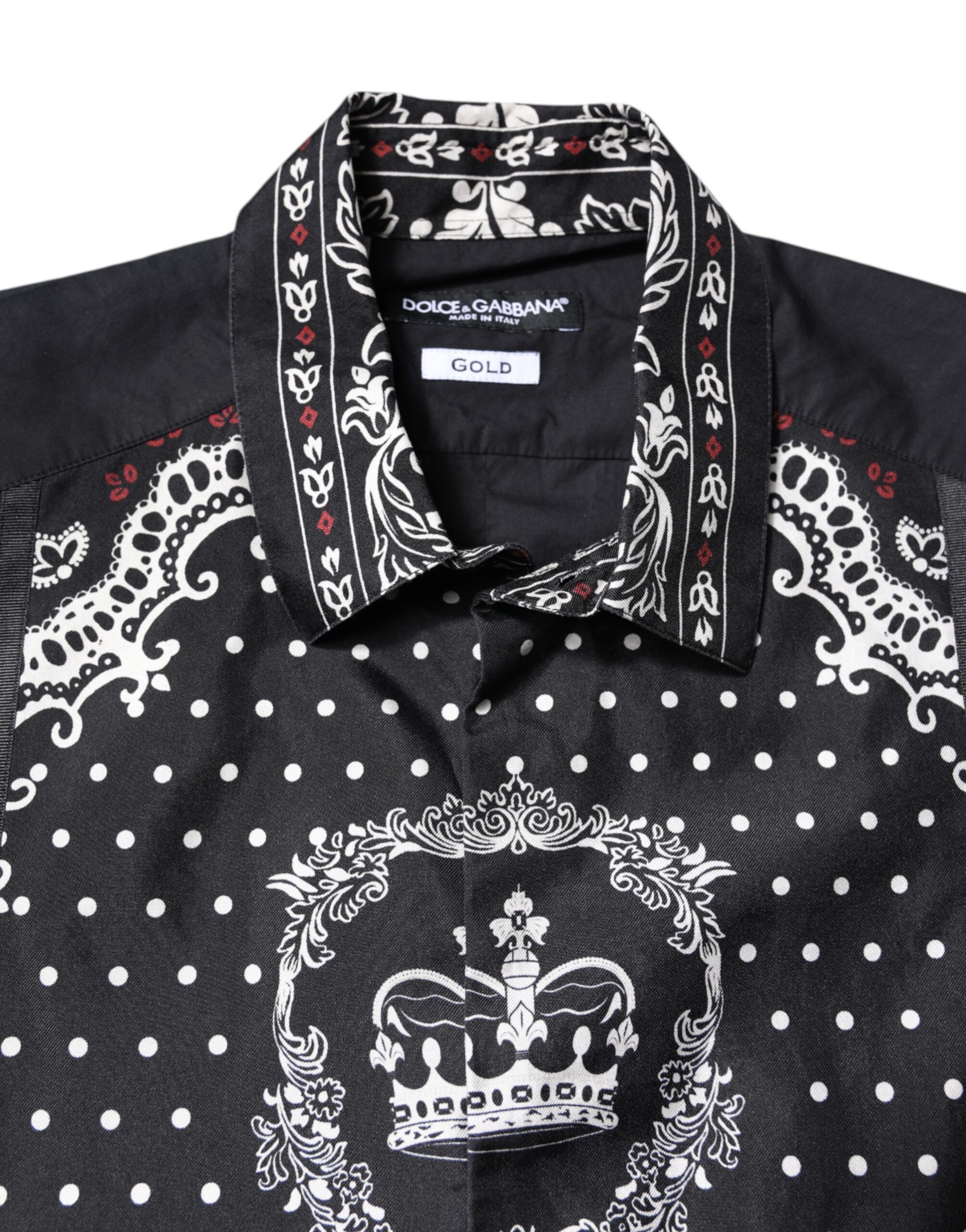 Black White Bandana GOLD Formal Dress Men's Shirt (Pre-Owned) - Dolce & Gabbana - Modalova