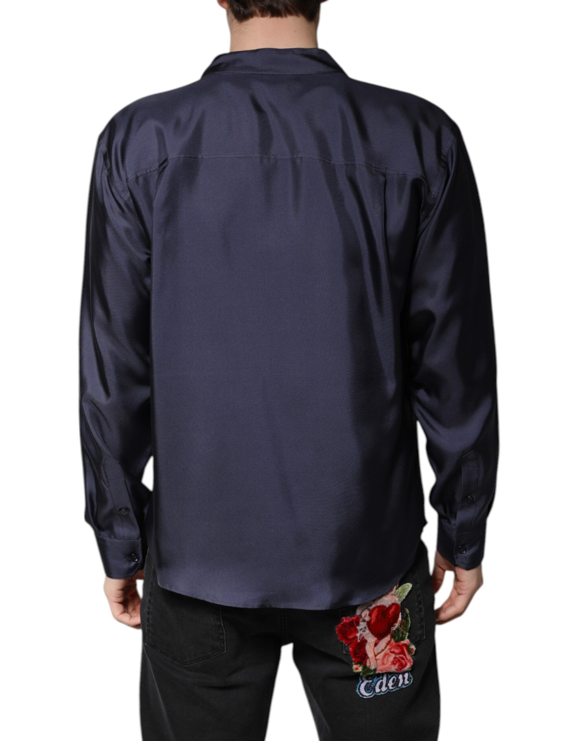 Dark Silk Double Breasted Men's Shirt (Pre-Owned) - Dolce & Gabbana - Modalova