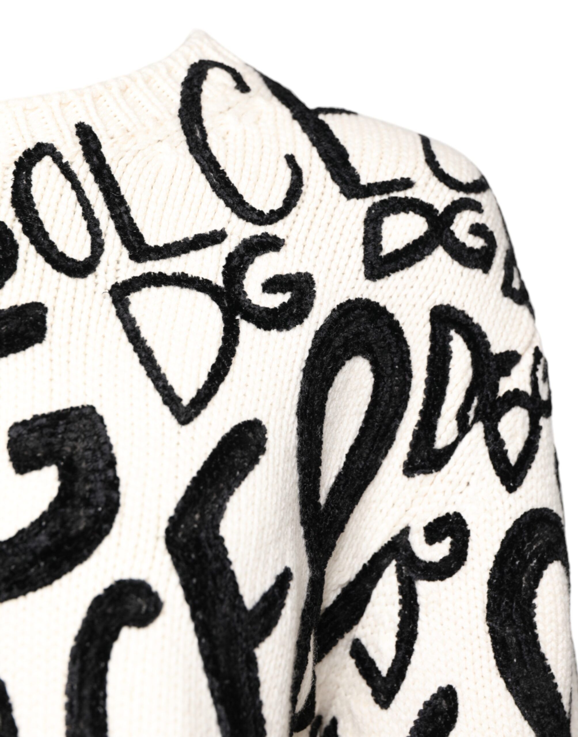 White Black Logo Print Women Pullover Women's Sweater - Dolce & Gabbana - Modalova