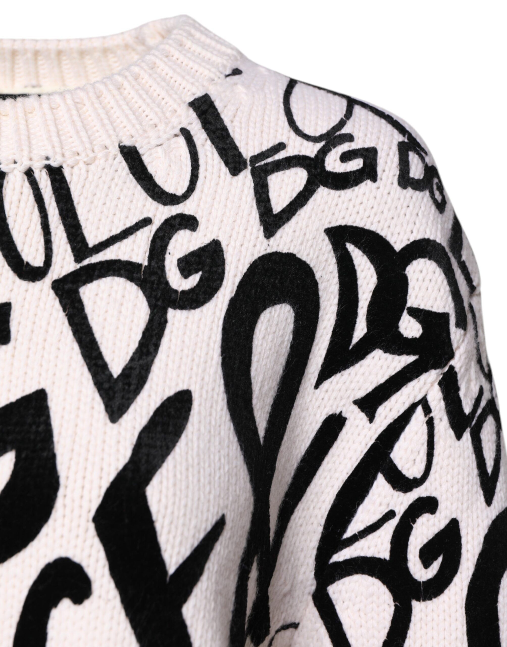 White Black Logo Print Women Pullover Women's Sweater - Dolce & Gabbana - Modalova