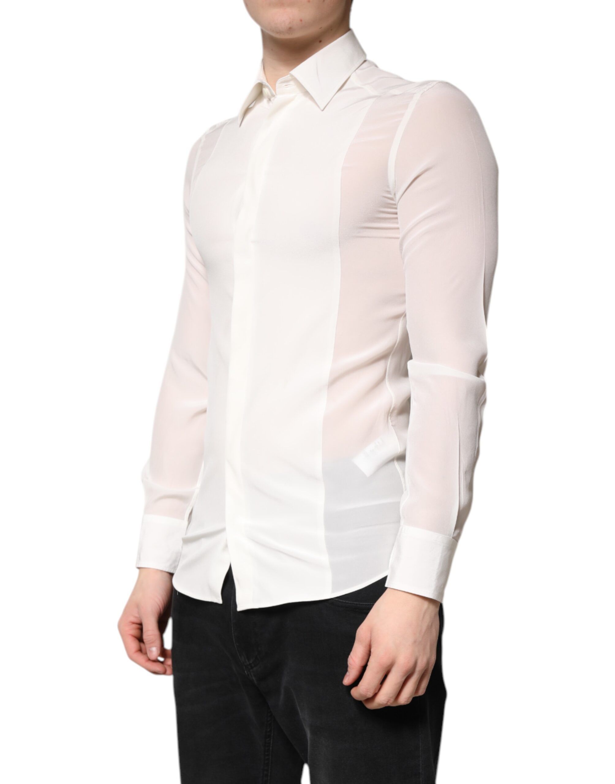 Silk GOLD Dress Formal Collared Men's Shirt (Pre-Owned) - Dolce & Gabbana - Modalova