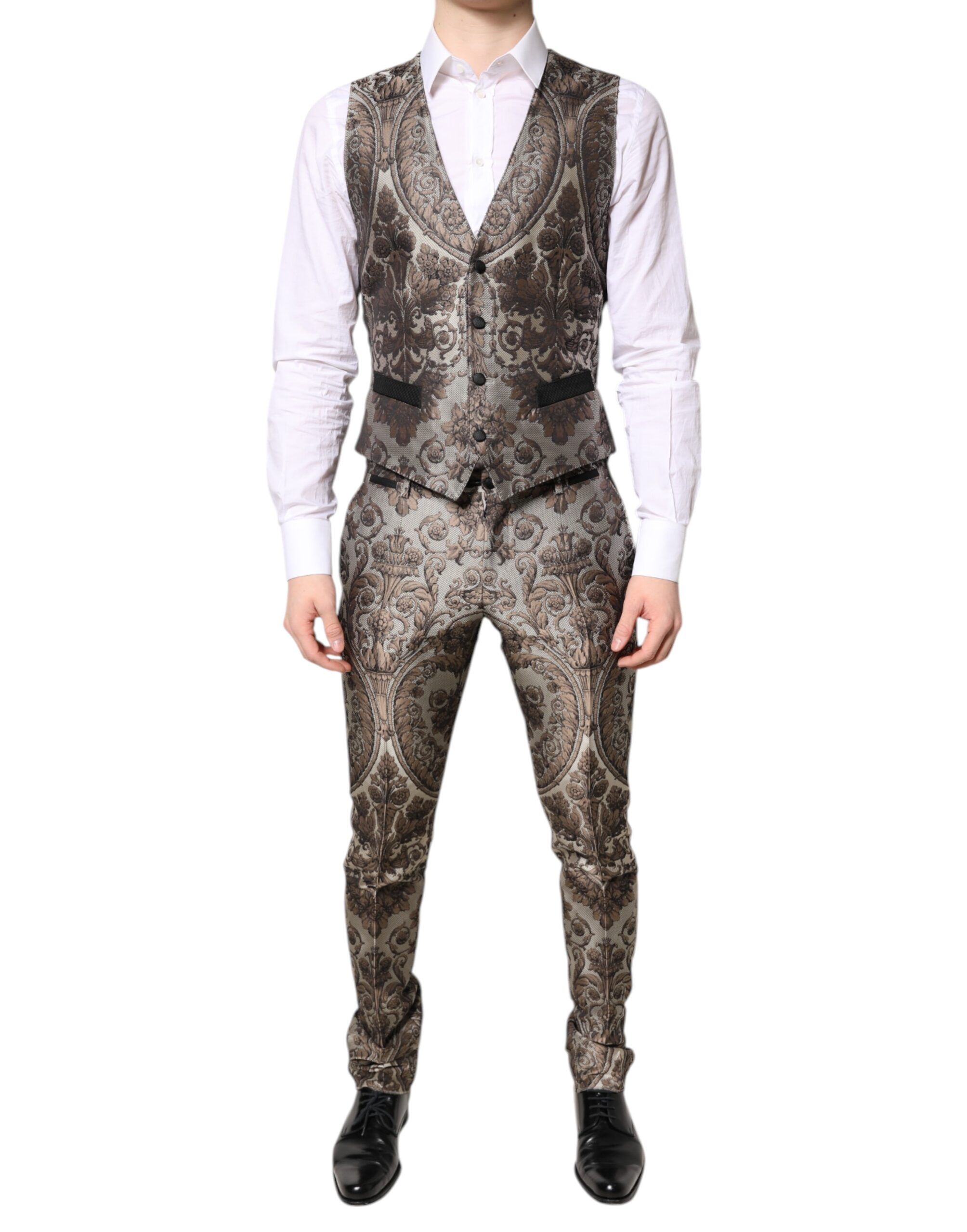 Jacquard Single Breasted 3 Piece Men's Suit - Dolce & Gabbana - Modalova