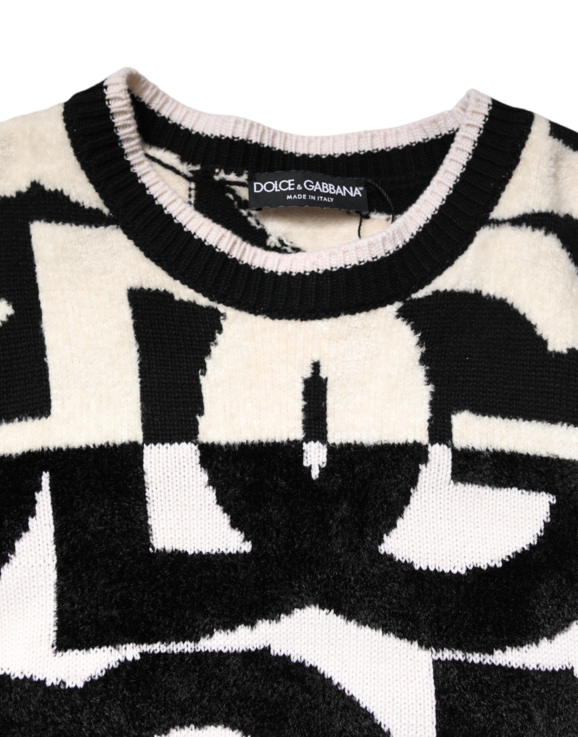 White Black Logo Print Women Pullover Women's Sweater - Dolce & Gabbana - Modalova