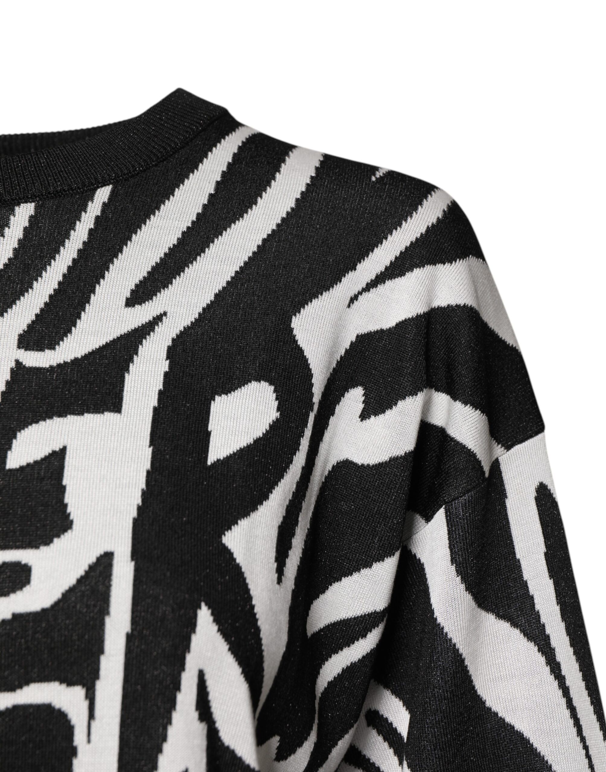 White Print Women Pullover Women's Sweater - Dolce & Gabbana - Modalova