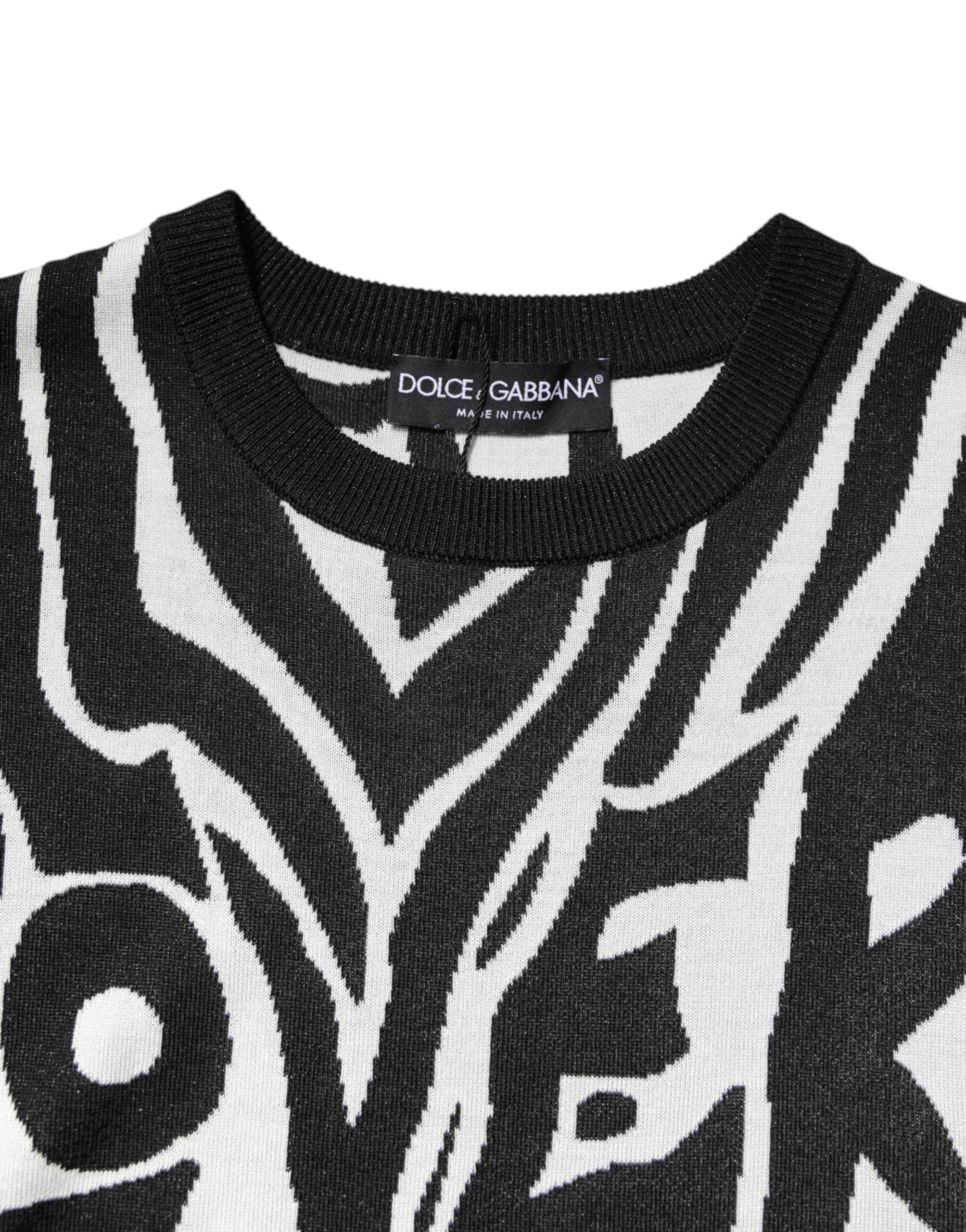 White Print Women Pullover Women's Sweater - Dolce & Gabbana - Modalova