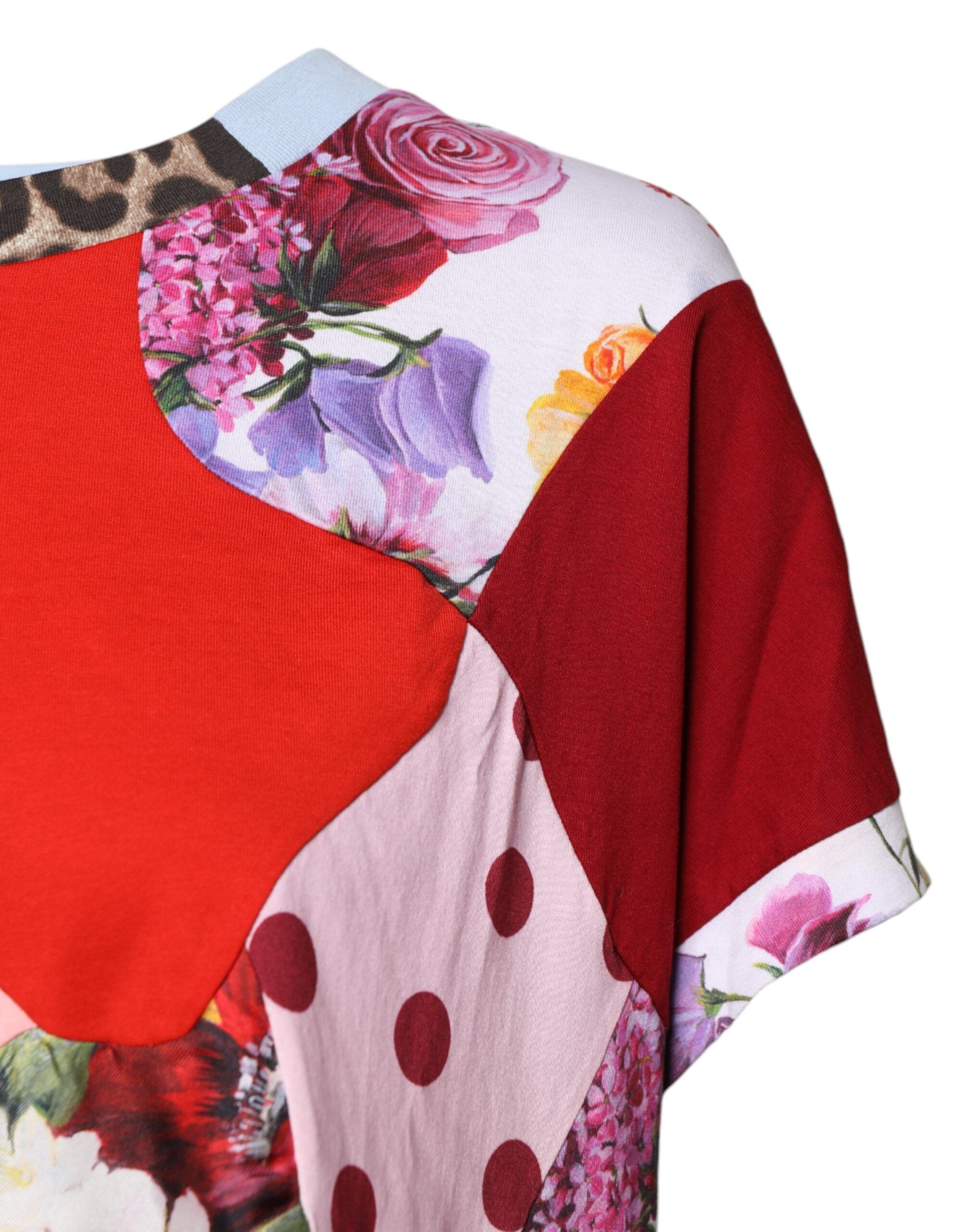 Patchwork Short Sleeve Blouse Women's Top - Dolce & Gabbana - Modalova