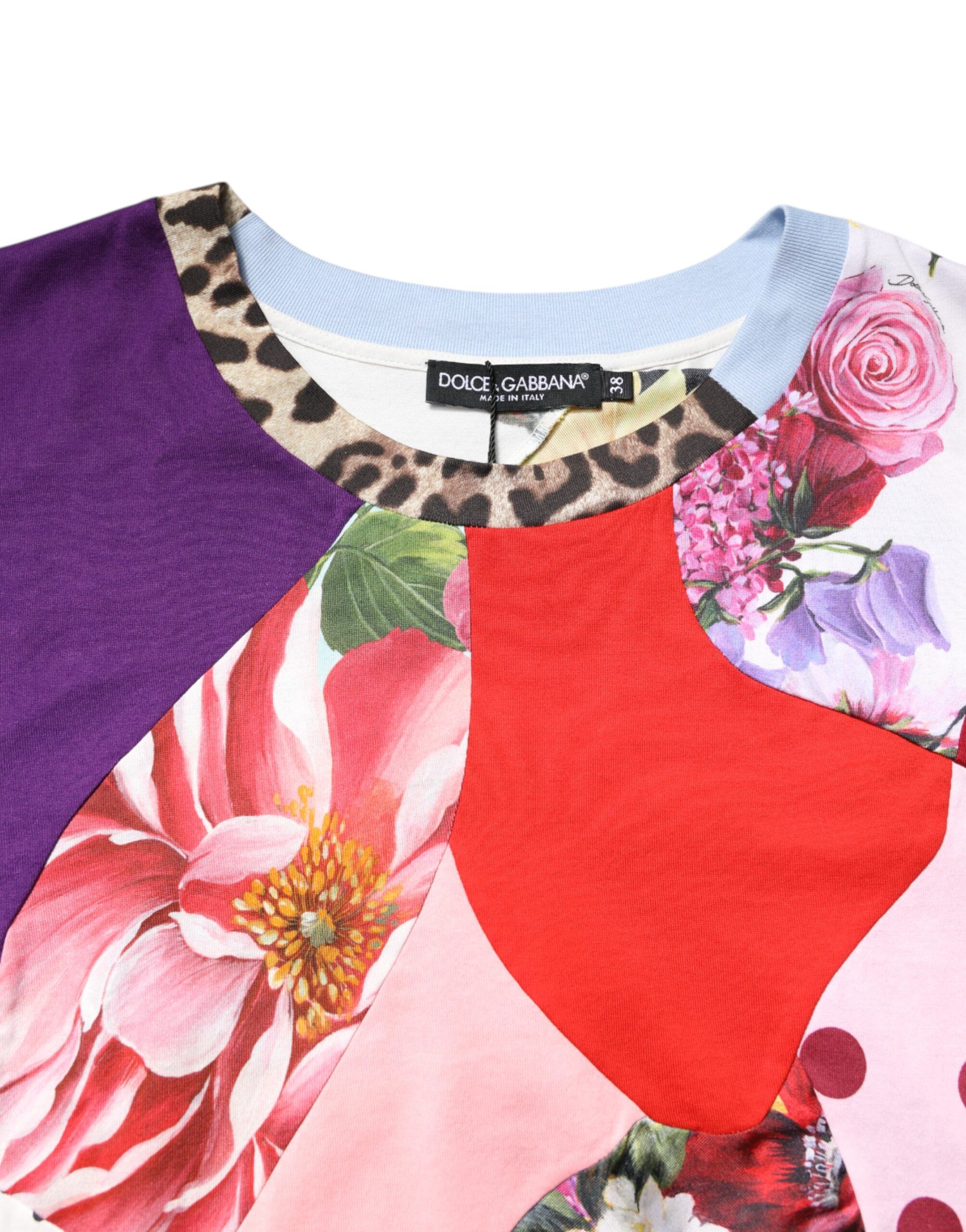Patchwork Short Sleeve Blouse Women's Top - Dolce & Gabbana - Modalova
