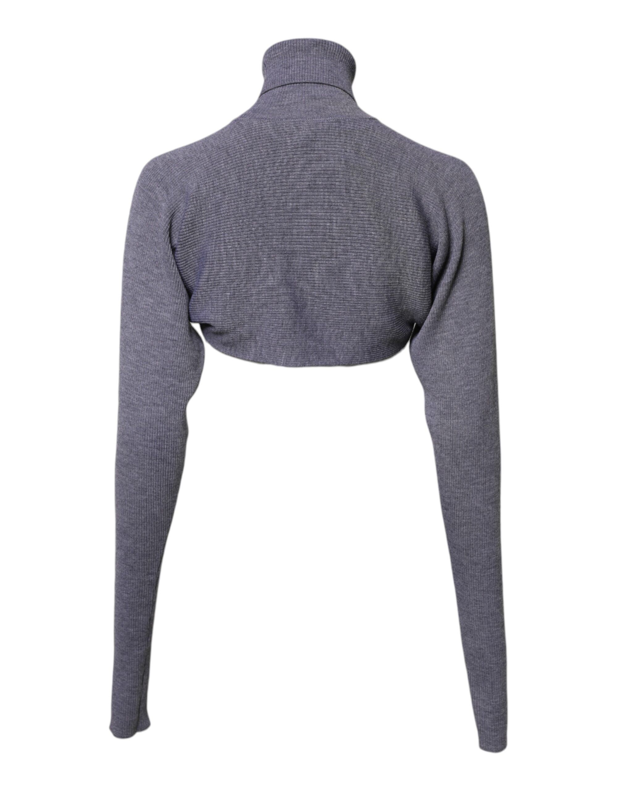 Wool Knit Turtleneck Cropped Top Women's Sweater - Dolce & Gabbana - Modalova