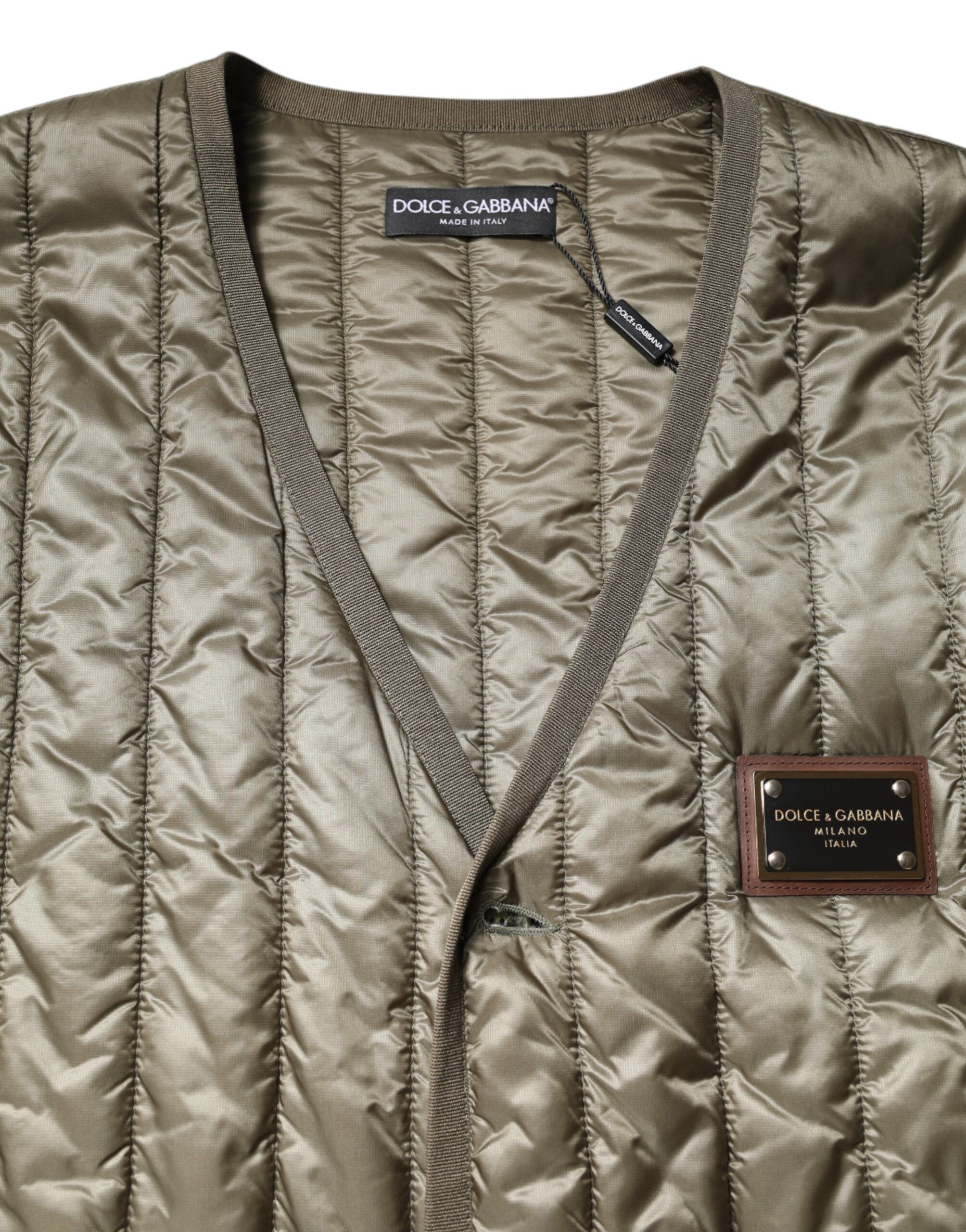 Logo Plaque Quilted Vest Men's Jacket - Dolce & Gabbana - Modalova