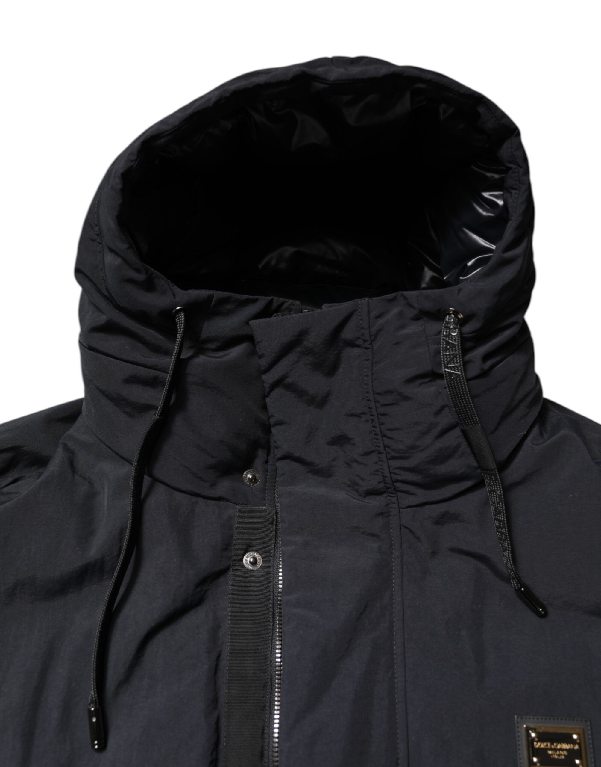 Nylon Full Zip Hooded Parka Men's Jacket - Dolce & Gabbana - Modalova