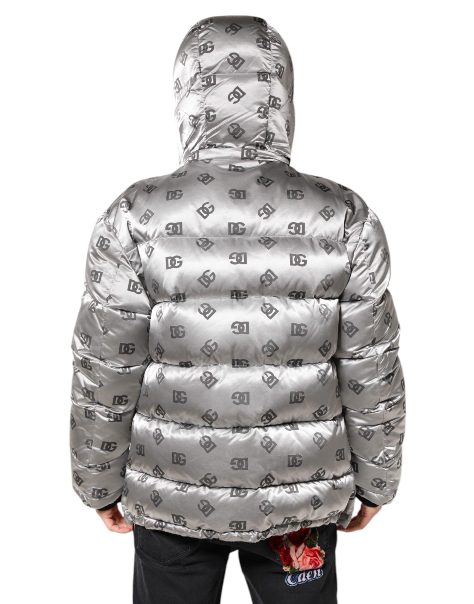Logo Full Zip Hooded Quilted Men's Jacket (Pre-Owned) - Dolce & Gabbana - Modalova