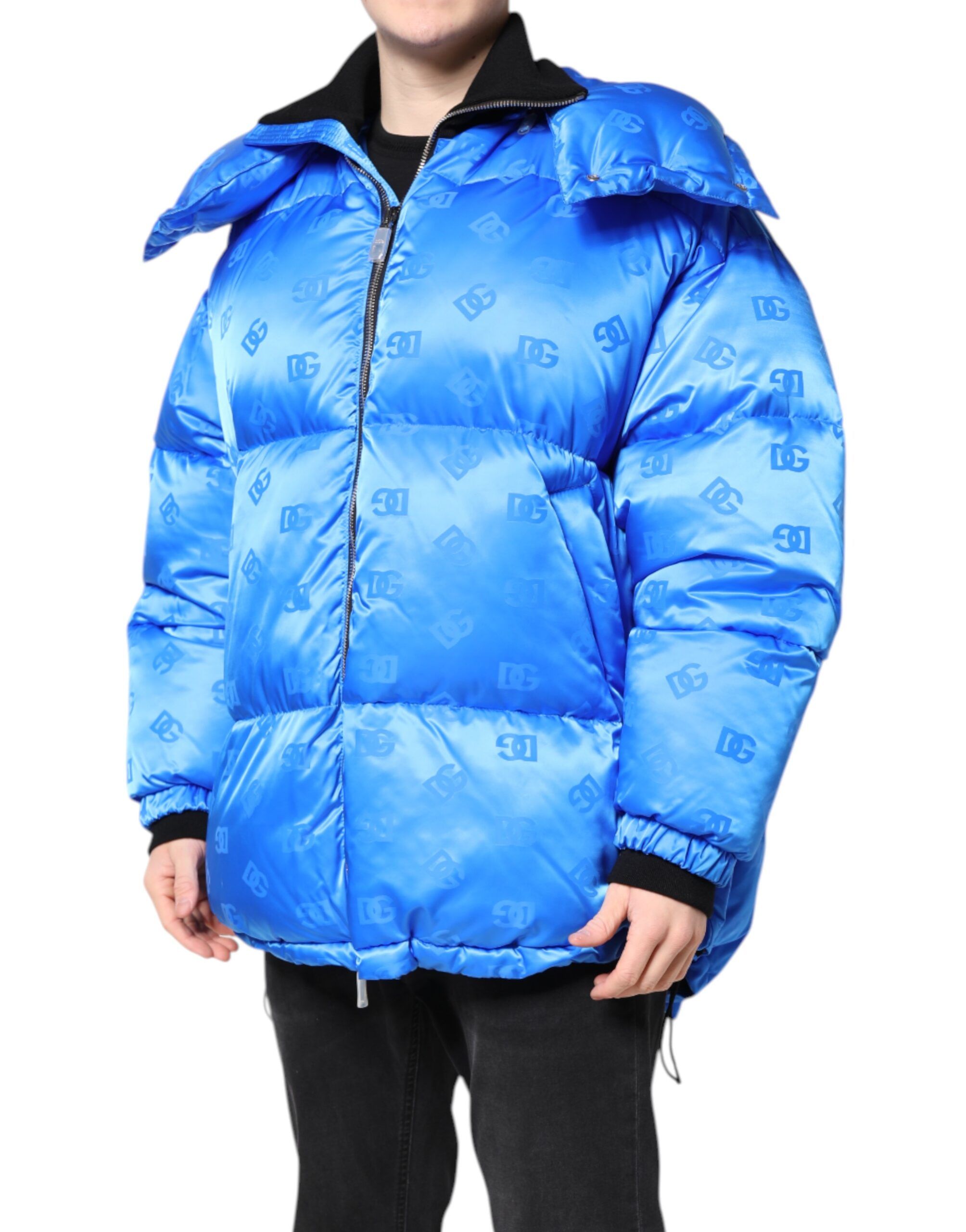 Logo Full Zip Hooded Quilted Men's Jacket - Dolce & Gabbana - Modalova