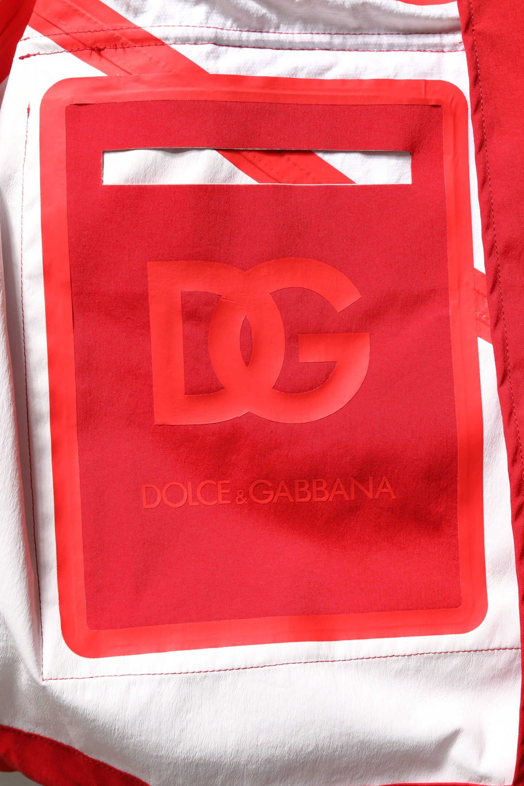 Red White Nylon Full Zip Windbreaker Men's Jacket (Pre-Owned) - Dolce & Gabbana - Modalova